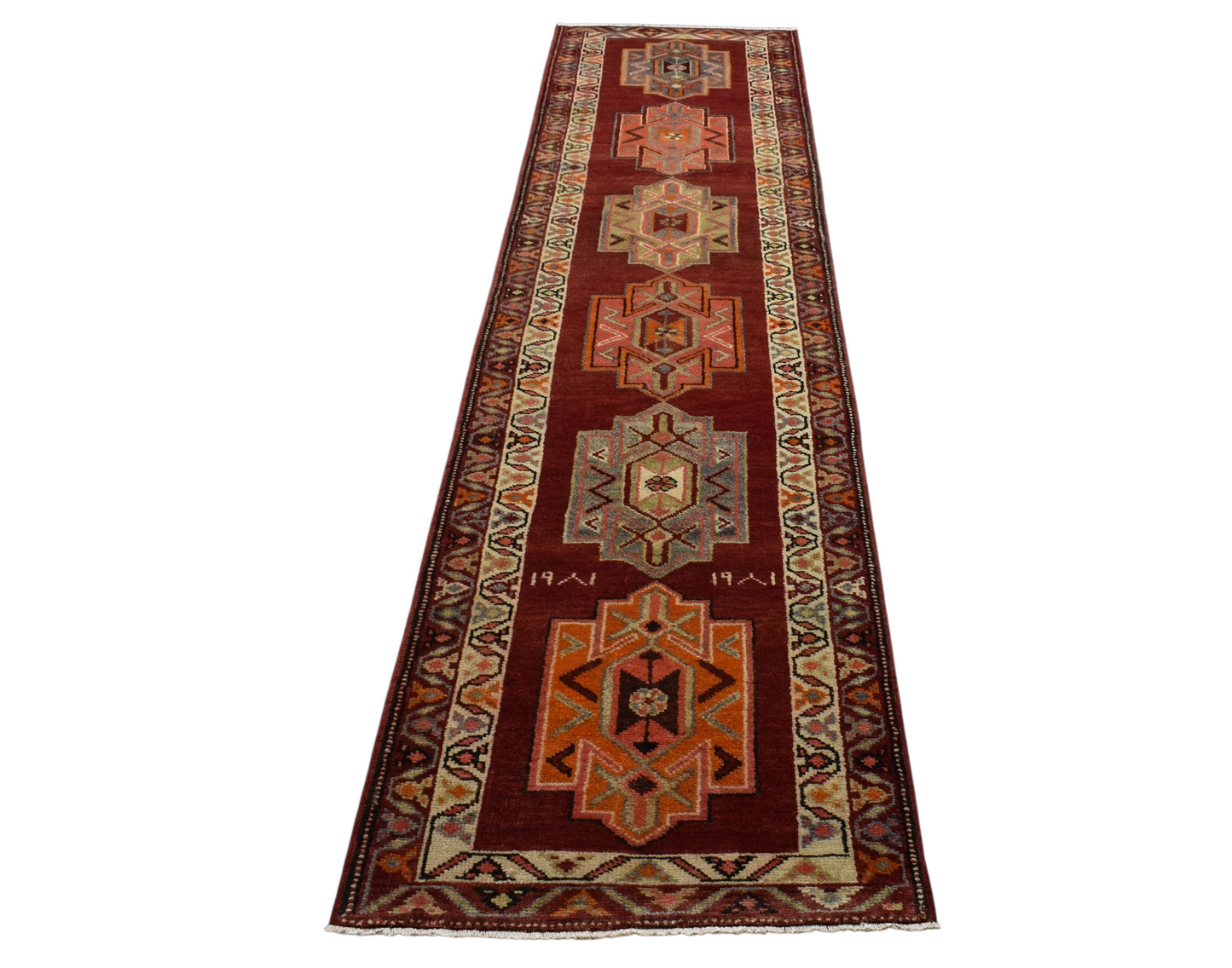 Kilim Antik El Dokuma Göbekli Herki Yolluk Yün Halı 0607 - Vintage - Çok Renkli