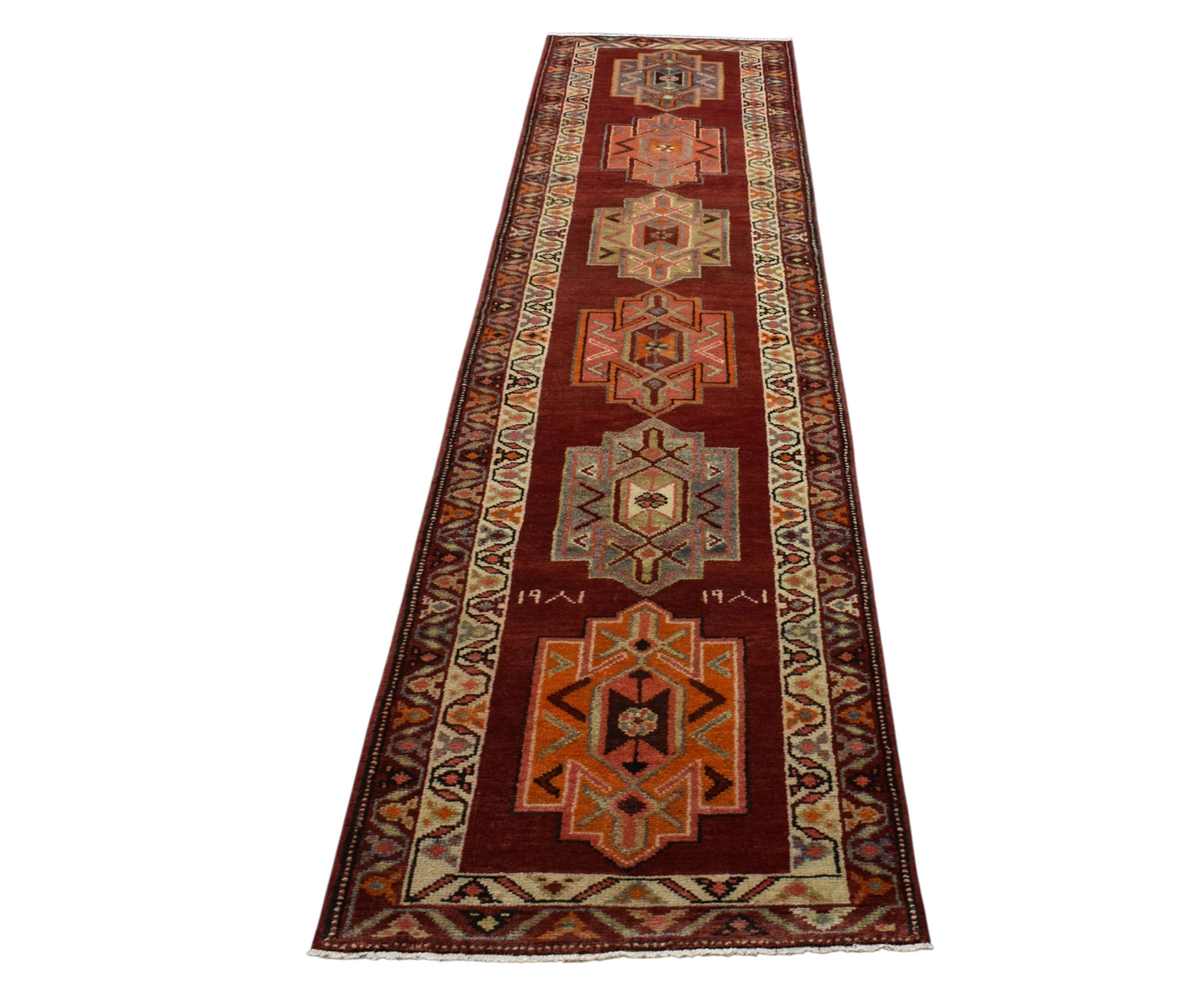 Kilim Antik El Dokuma Göbekli Herki Yolluk Yün Halı 0607 - Vintage - Çok Renkli