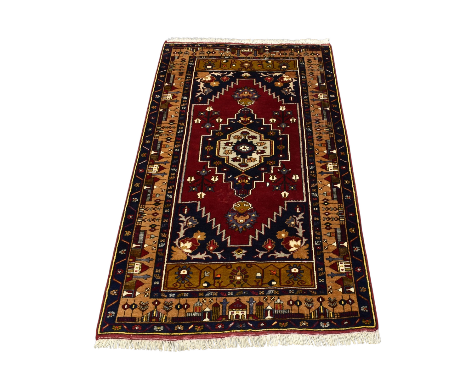 Kilim Antik El Dokuması Yahyalı Yörük Yün Halı 0611 - Yeni - Çok Renkli