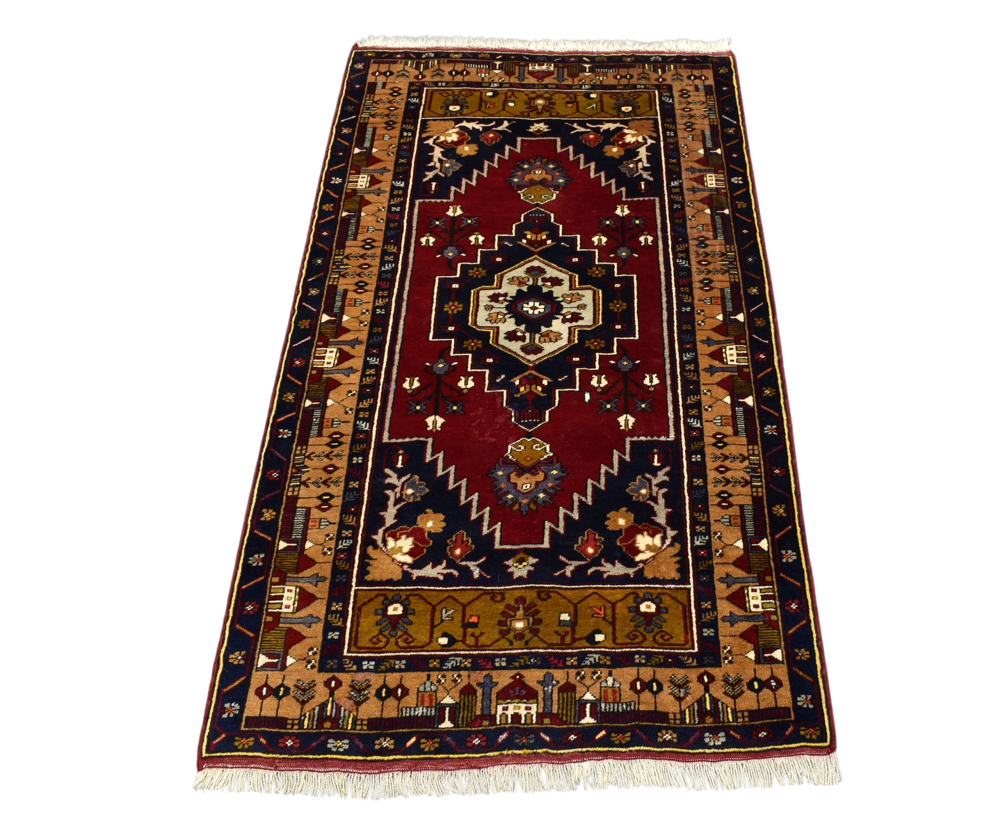 Kilim Antik El Dokuması Yahyalı Yörük Yün Halı 0611 - Yeni - Çok Renkli