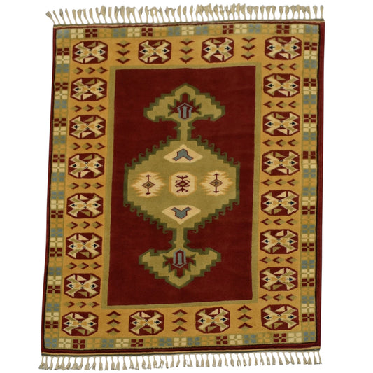 Kilim Antik El Dokuma 3m2 Bozalan Milas Yün Halı 0614 - Yeni - Çok Renkli