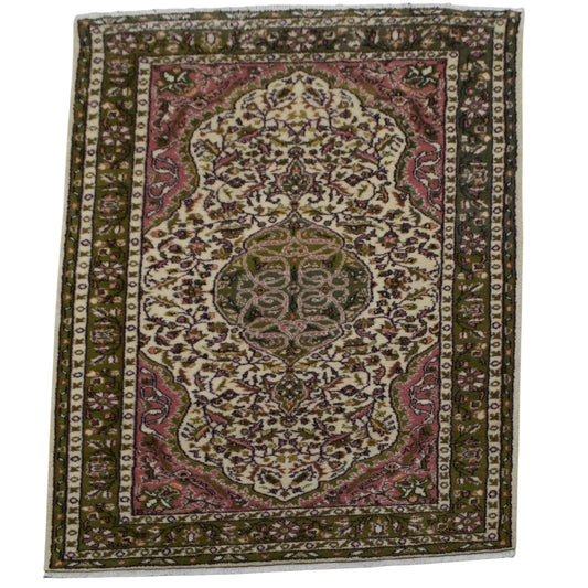 Kilim Antik El Dokuma Göbekli Dallı Çiçekli Uşak Yün Salon Halısı 0618 - Yeni - Çok Renkli