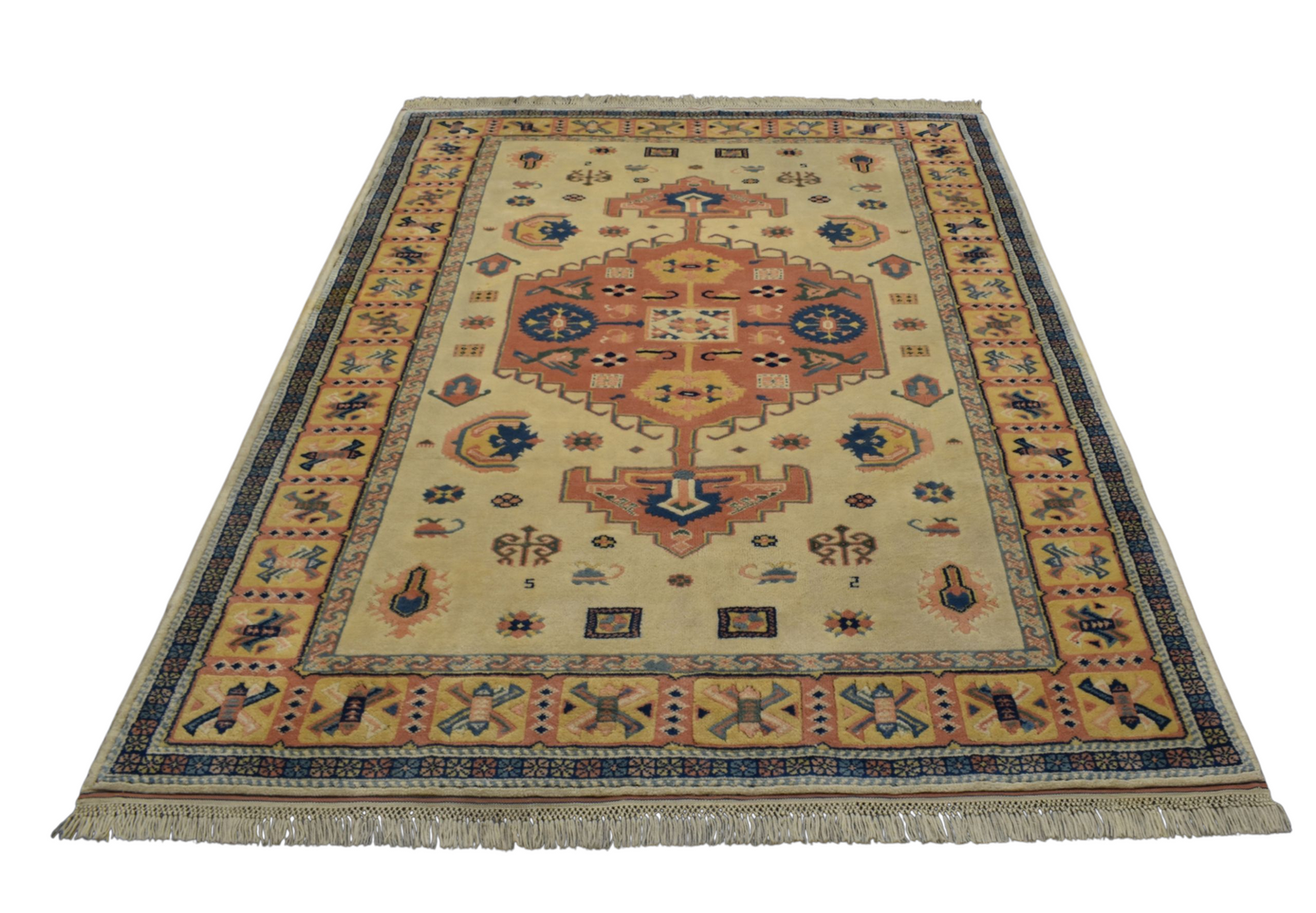 Kilim Antik El Dokuma Kirman Oygulu Balıkesir Antik Yörük Yün Halı 0619 - Yeni - Çok Renkli