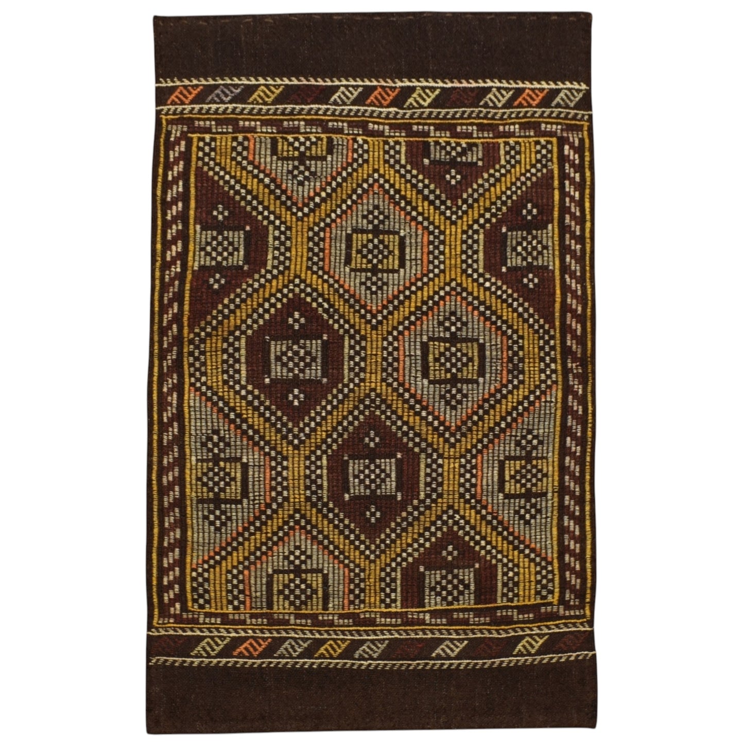 Kilim Antik El Dokuması Karapınar Yörük Yün Cecim Kilim 0622 - Yeni - Çok Renkli