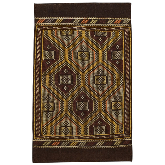 Kilim Antik El Dokuması Karapınar Yörük Yün Cecim Kilim 0622 - Yeni - Çok Renkli