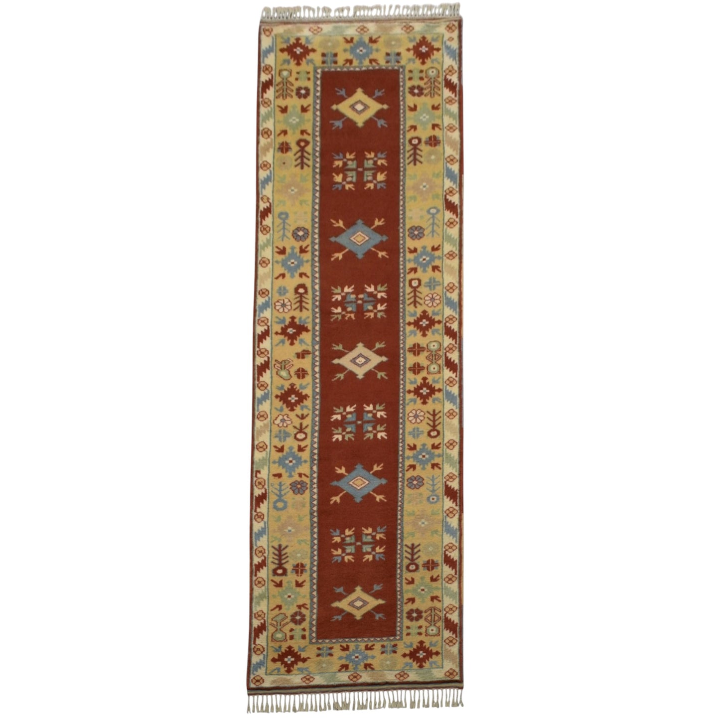 Kilim Antik El Dokuma Çiçekli Bozalan Milas Yolluk Yün Halı 0623 - Yeni - Çok Renkli