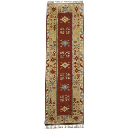 Kilim Antik El Dokuma Çiçekli Bozalan Milas Yolluk Yün Halı 0623 - Yeni - Çok Renkli