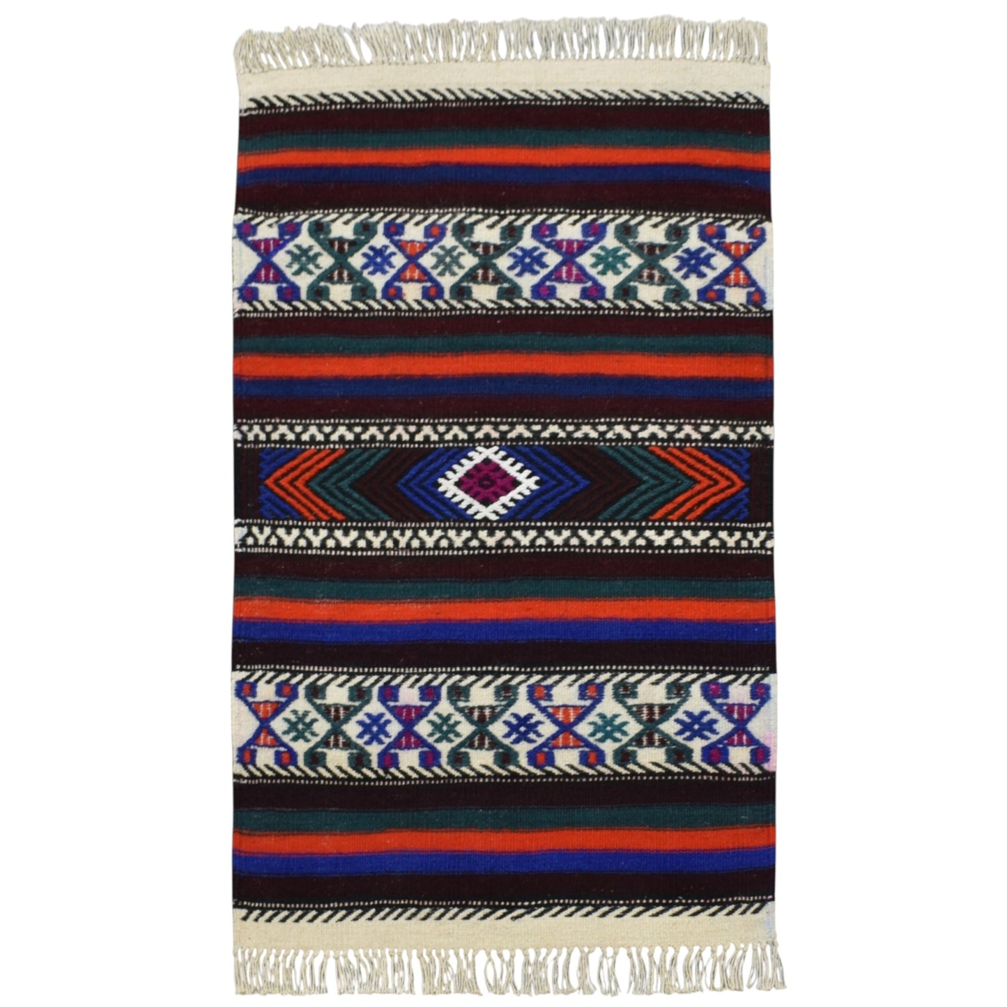 Kilim Antik El Dokuma Balıkesir Yörük Yün Kilim 0627 - Yeni - Çok Renkli