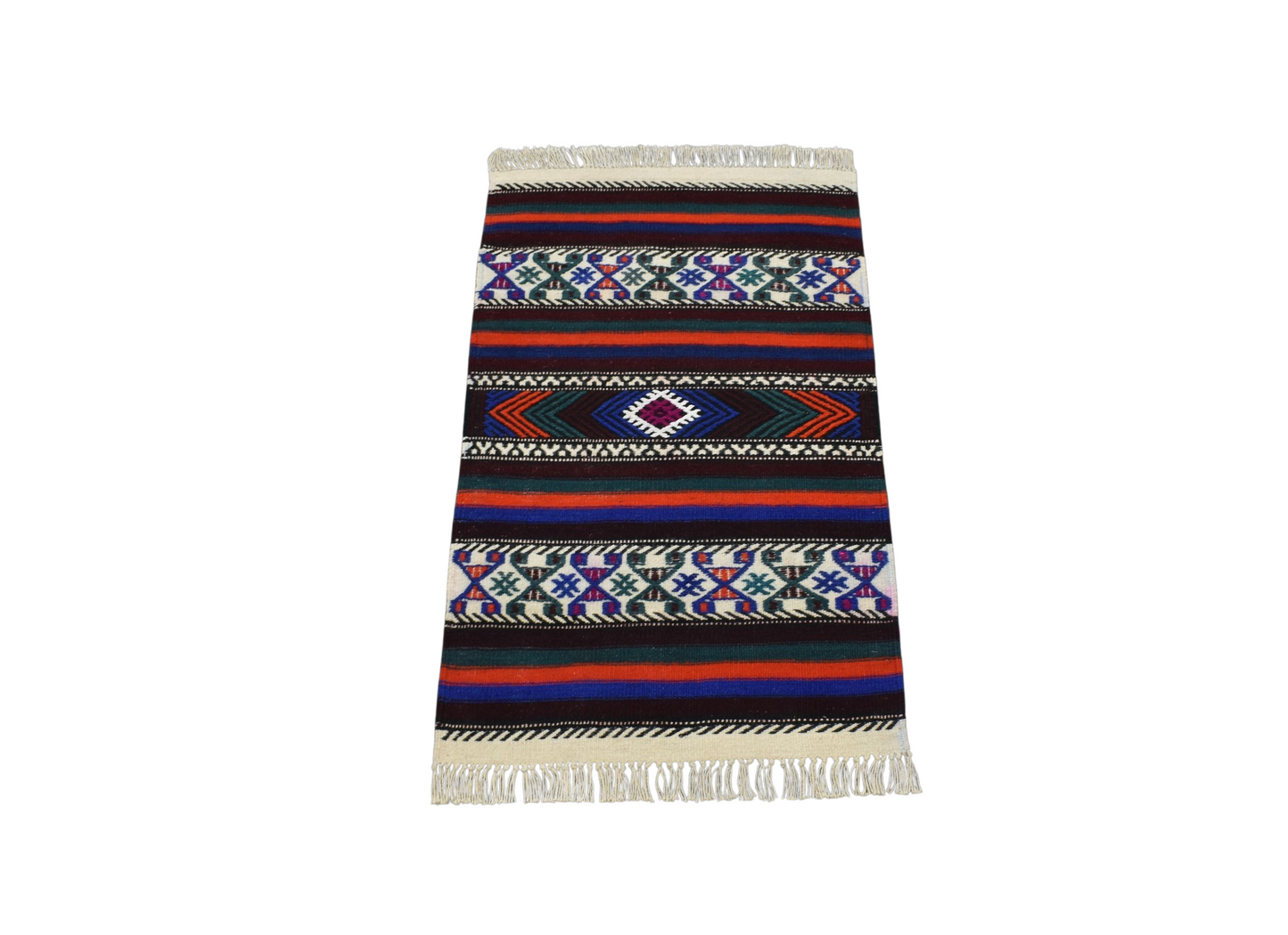 Kilim Antik El Dokuma Balıkesir Yörük Yün Kilim 0627 - Yeni - Çok Renkli