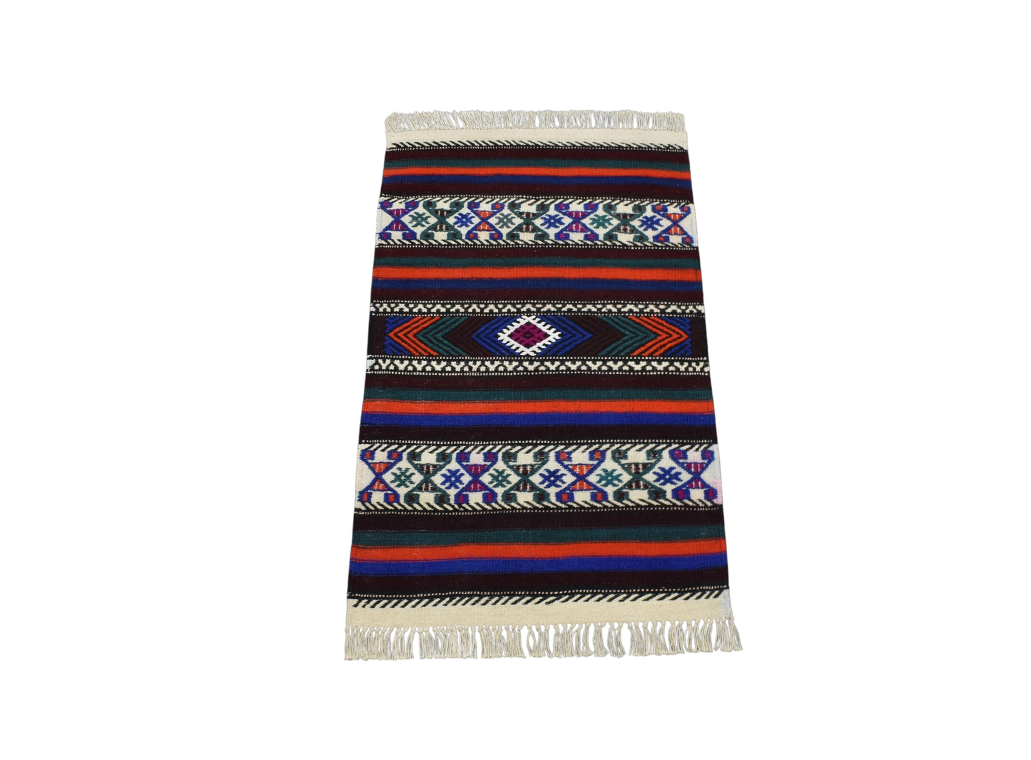 Kilim Antik El Dokuma Balıkesir Yörük Yün Kilim 0627 - Yeni - Çok Renkli