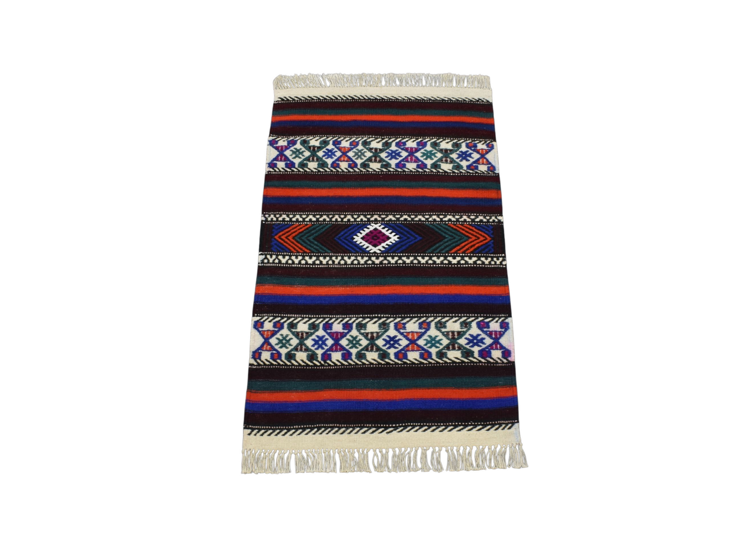 Kilim Antik El Dokuma Balıkesir Yörük Yün Kilim 0627 - Yeni - Çok Renkli