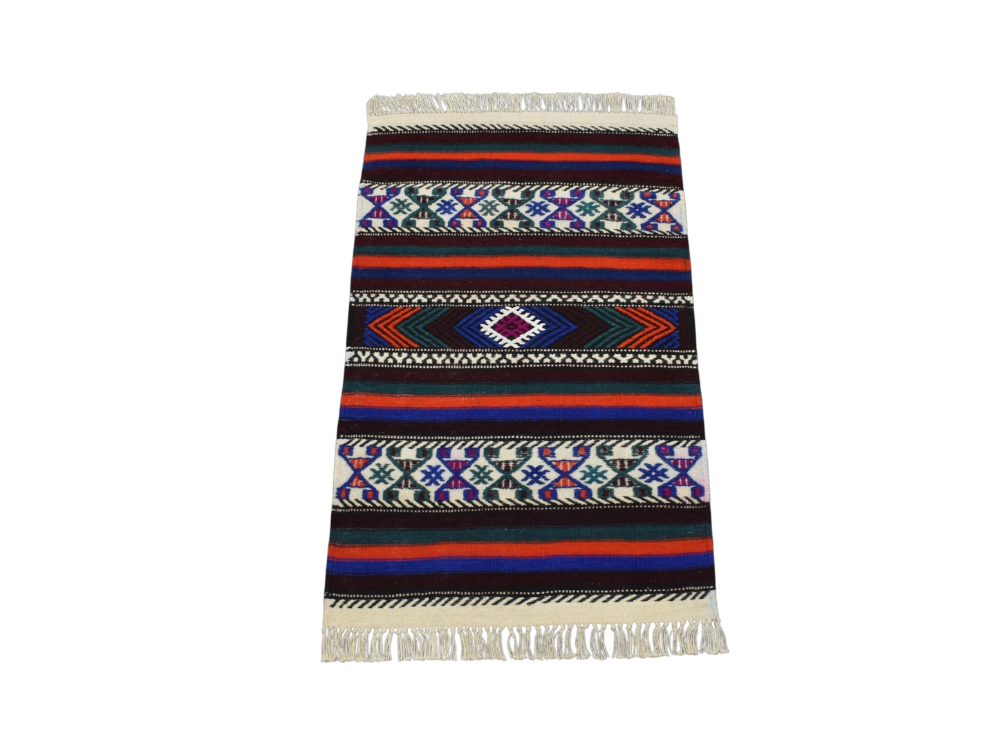 Kilim Antik El Dokuma Balıkesir Yörük Yün Kilim 0627 - Yeni - Çok Renkli