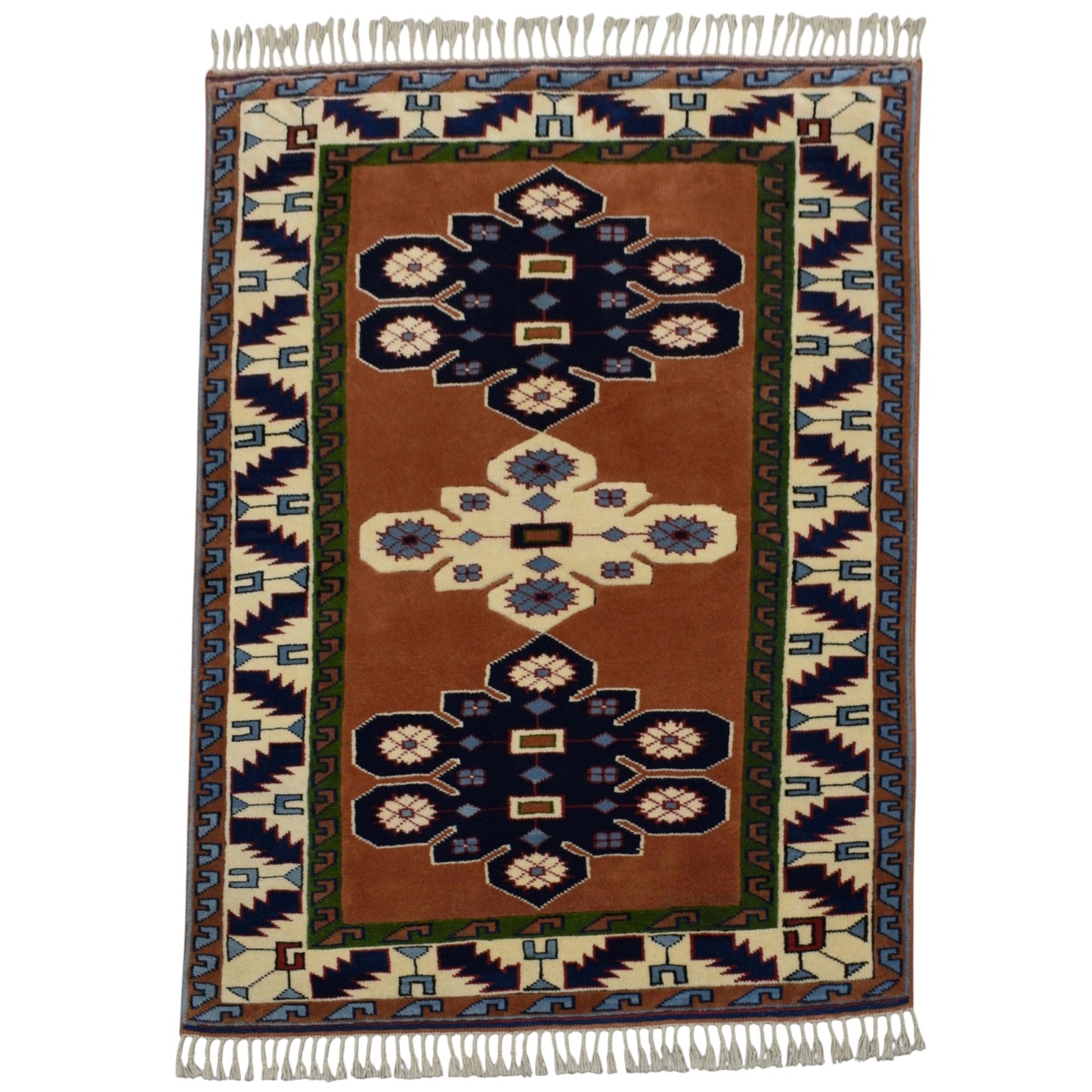 Kilim Antik El Dokuma Kirman Balıkesir Antik Yörük Yün Halı 0628 - Yeni - Çok Renkli