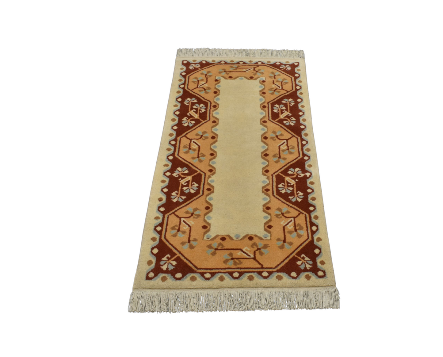 Kilim Antik El Dokuma Çiçekli Muğla Milas Yün Halı 0632 - Yeni - Çok Renkli