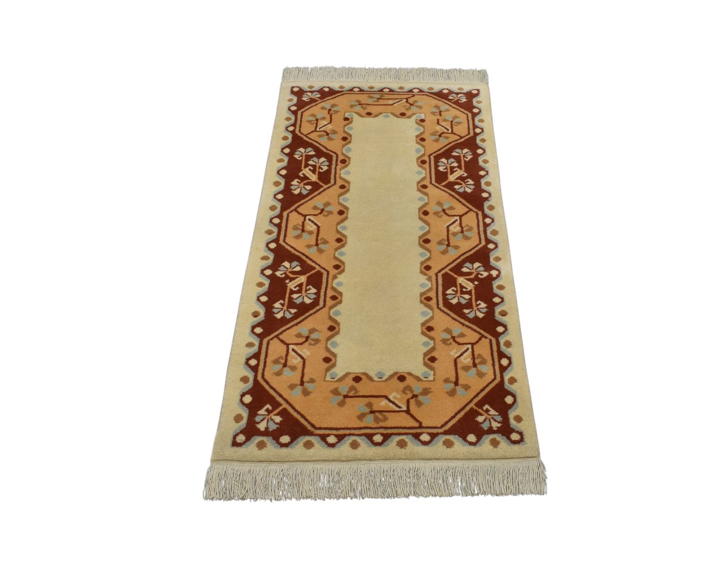 Kilim Antik El Dokuma Çiçekli Muğla Milas Yün Halı 0632 - Yeni - Çok Renkli