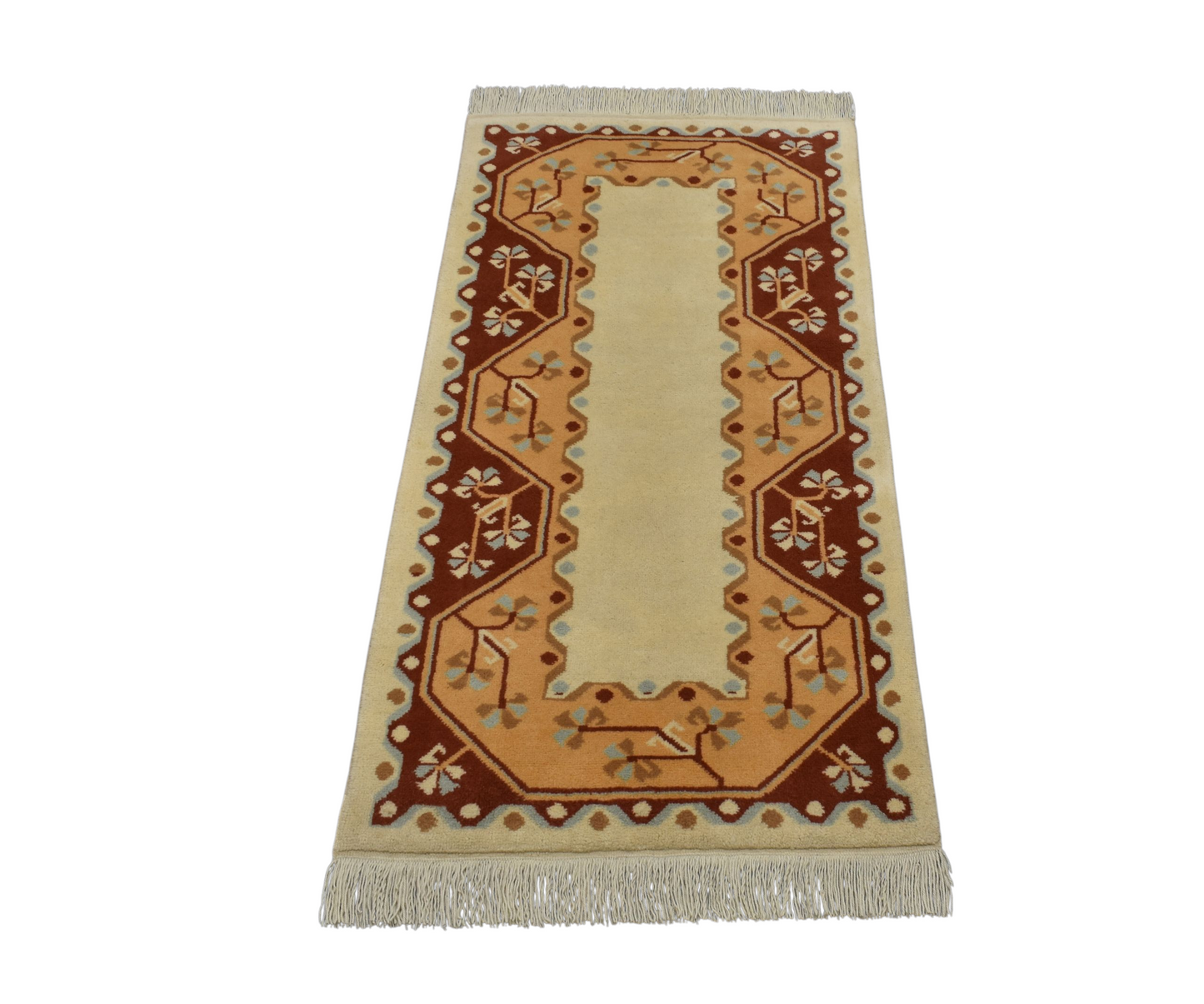 Kilim Antik El Dokuma Çiçekli Muğla Milas Yün Halı 0632 - Yeni - Çok Renkli