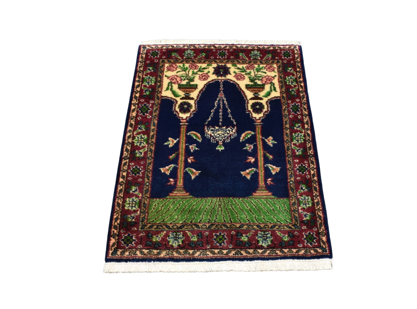 Kilim Antik El Dokuma Mihraplı Burdur Seccade Namazlık Yün Halı 0634 - Yeni - Çok Renkli
