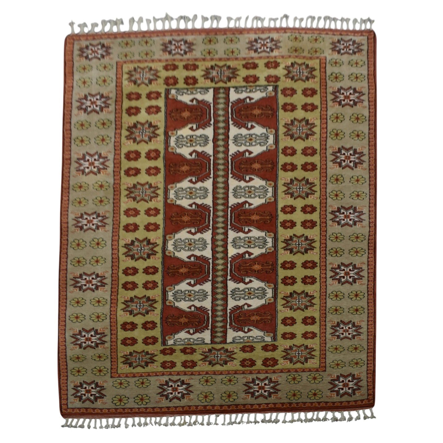Kilim Antik 7m2 El Dokuma Çiçekli Bozalan Milas Yün Halı 0638 - Yeni - Çok Renkli