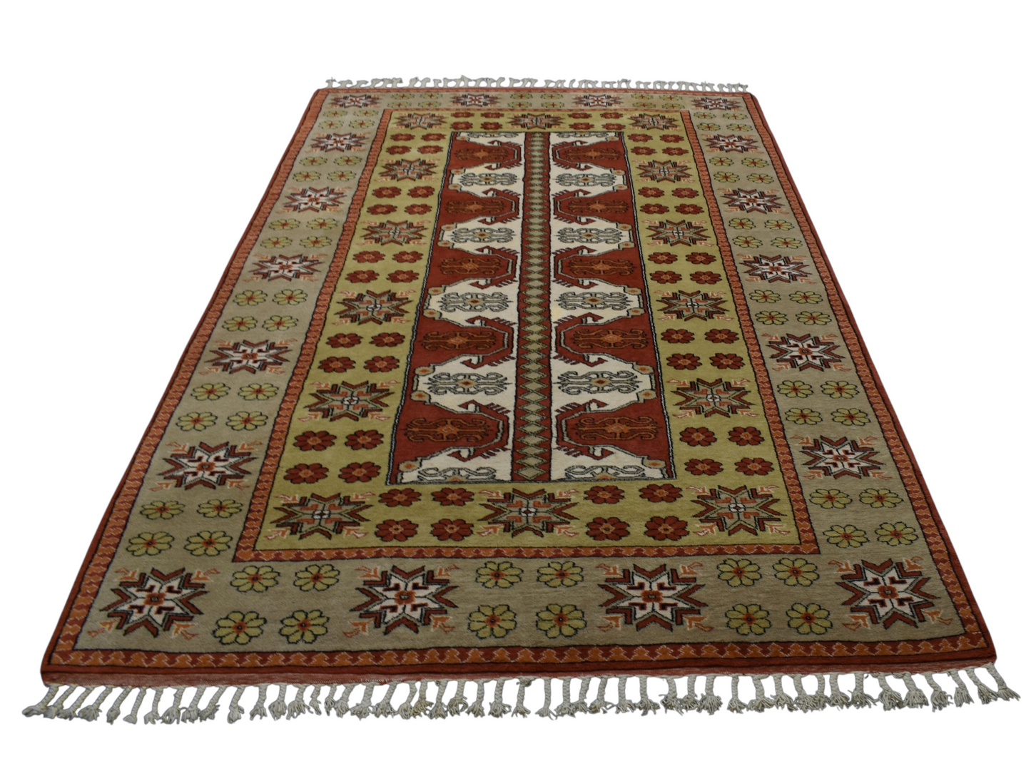 Kilim Antik 7m2 El Dokuma Çiçekli Bozalan Milas Yün Halı 0638 - Yeni - Çok Renkli