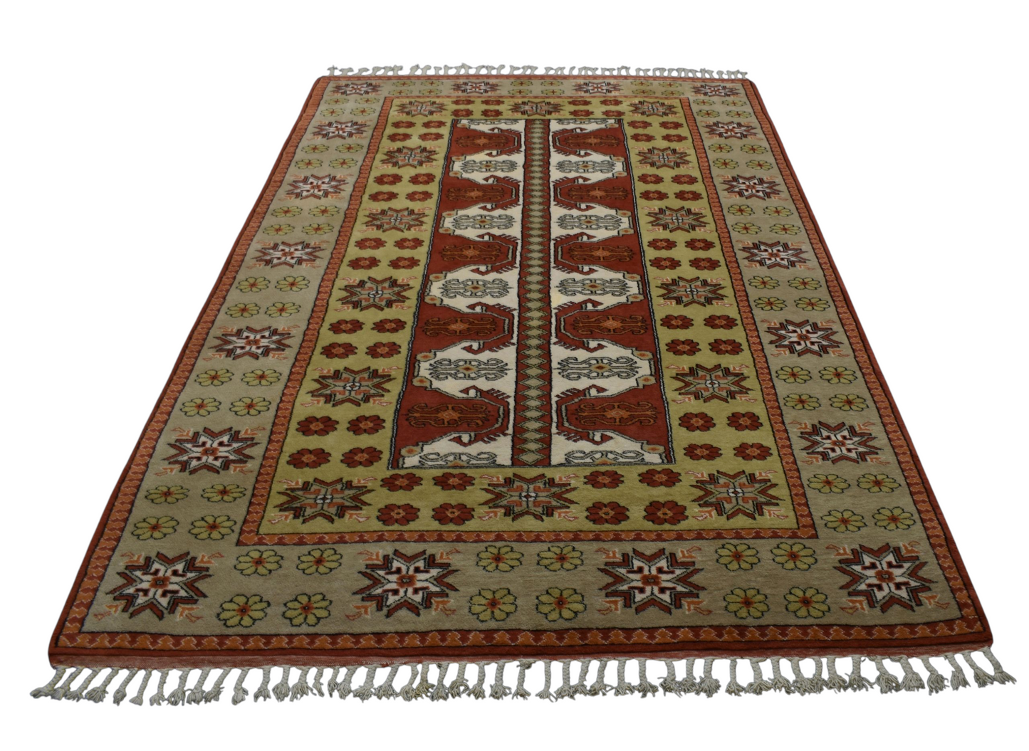 Kilim Antik 7m2 El Dokuma Çiçekli Bozalan Milas Yün Halı 0638 - Yeni - Çok Renkli