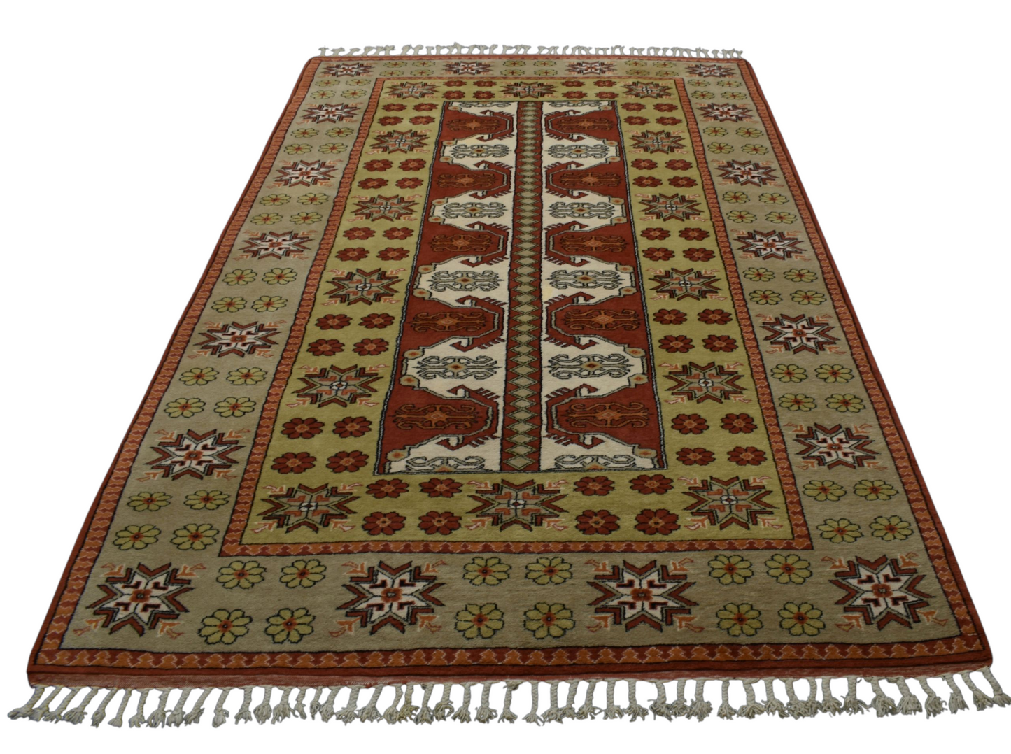 Kilim Antik 7m2 El Dokuma Çiçekli Bozalan Milas Yün Halı 0638 - Yeni - Çok Renkli
