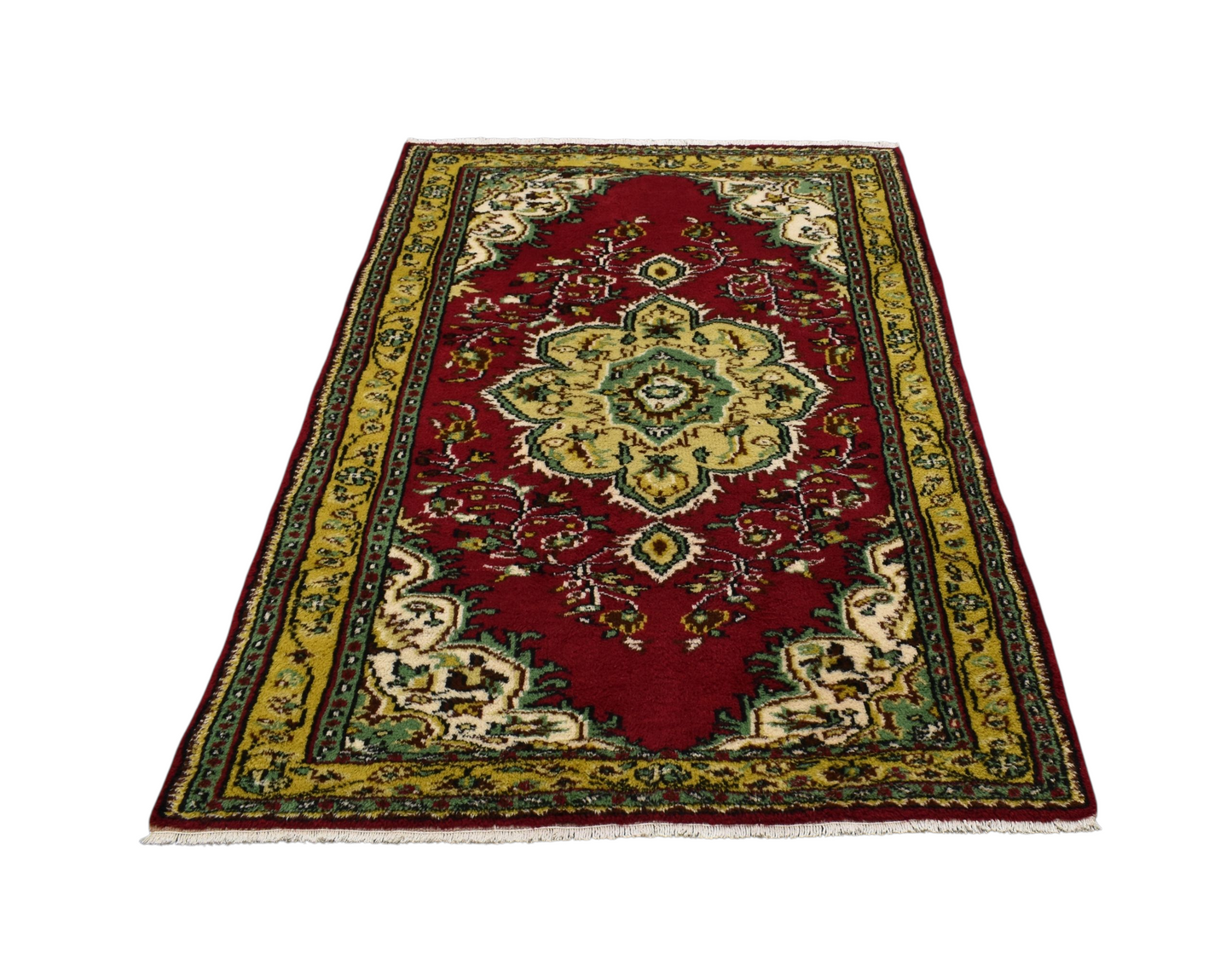 Kilim Antik El Dokuma Göbekli Dallı Çiçekli Manisa Yün Halı 0644 - Yeni - Çok Renkli