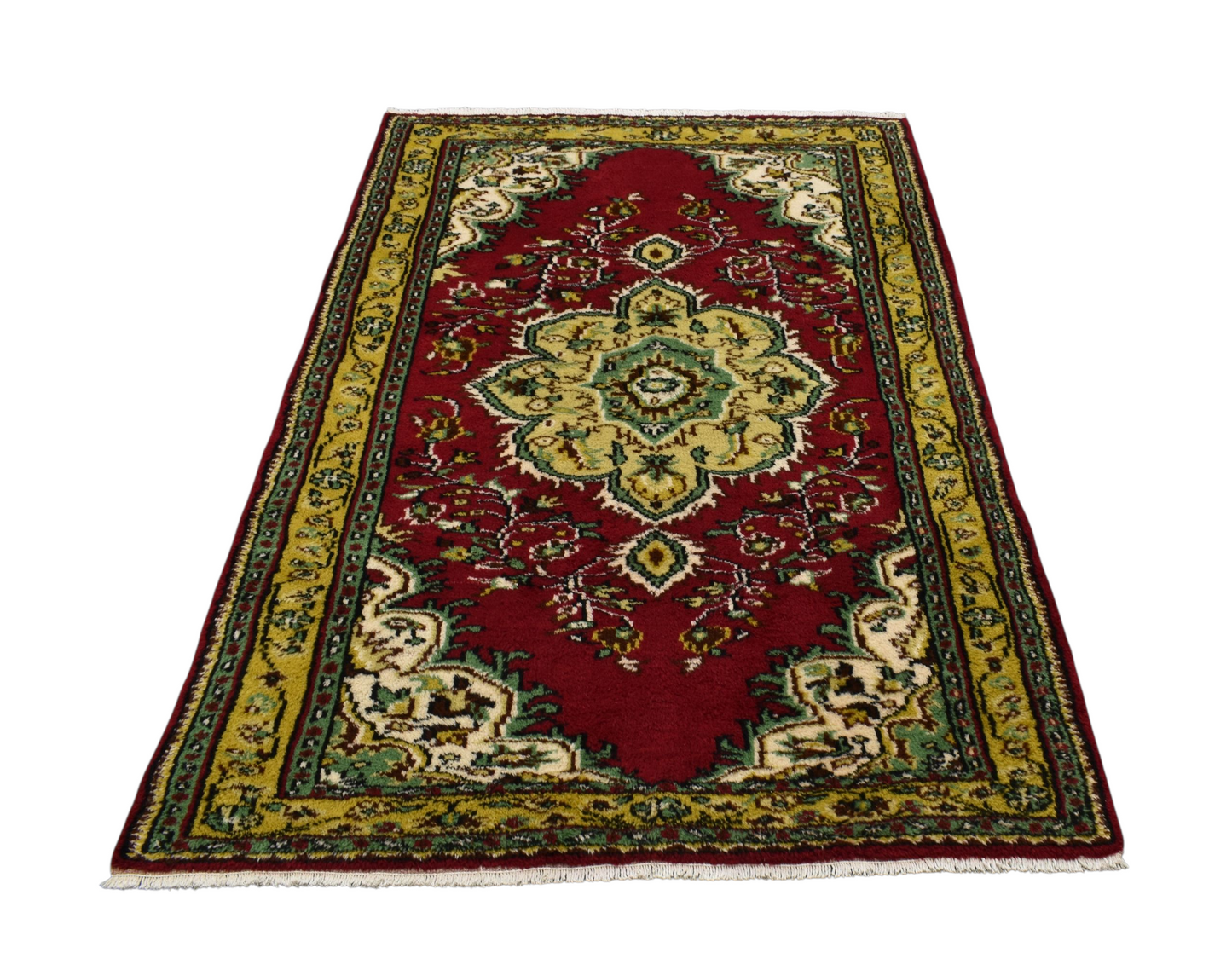 Kilim Antik El Dokuma Göbekli Dallı Çiçekli Manisa Yün Halı 0644 - Yeni - Çok Renkli