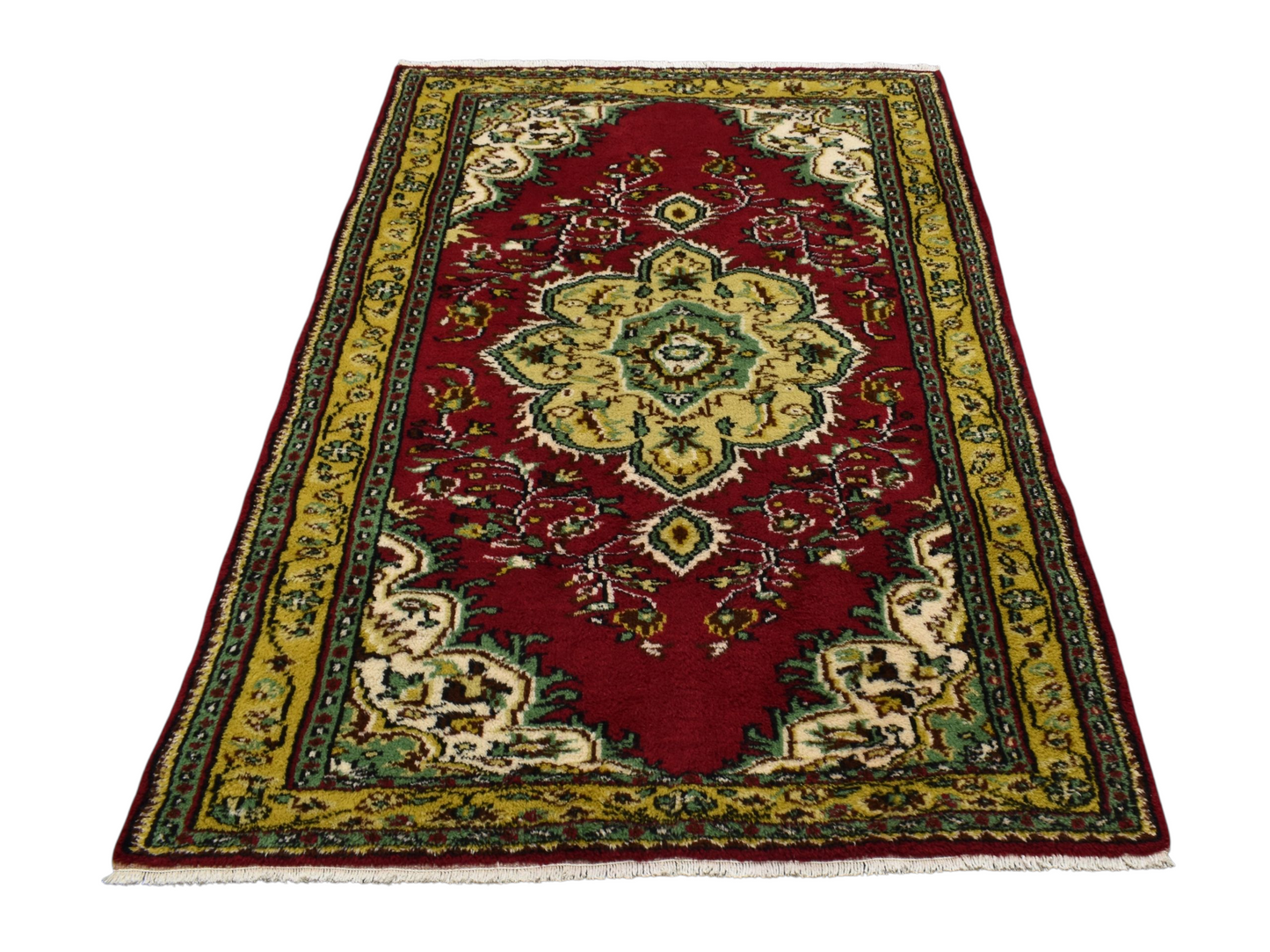 Kilim Antik El Dokuma Göbekli Dallı Çiçekli Manisa Yün Halı 0644 - Yeni - Çok Renkli