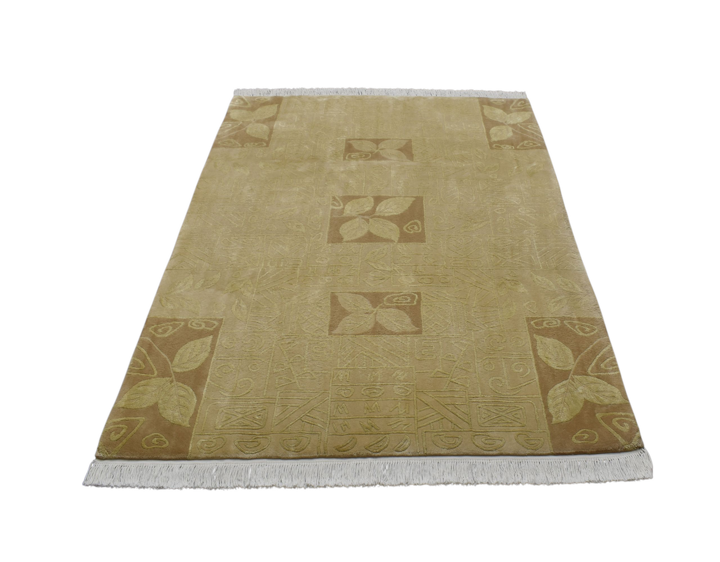 Kilim Antik 4m2 El Dokuma Kabartmalı Çin Yün Salon Halısı 0645 - Yeni - Bej