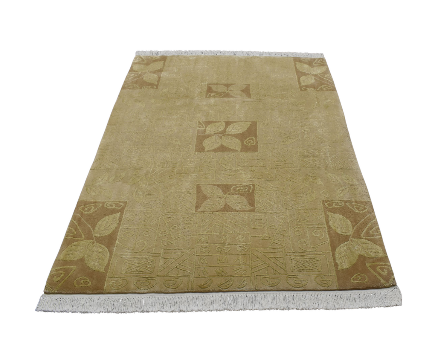 Kilim Antik 4m2 El Dokuma Kabartmalı Çin Yün Salon Halısı 0645 - Yeni - Bej