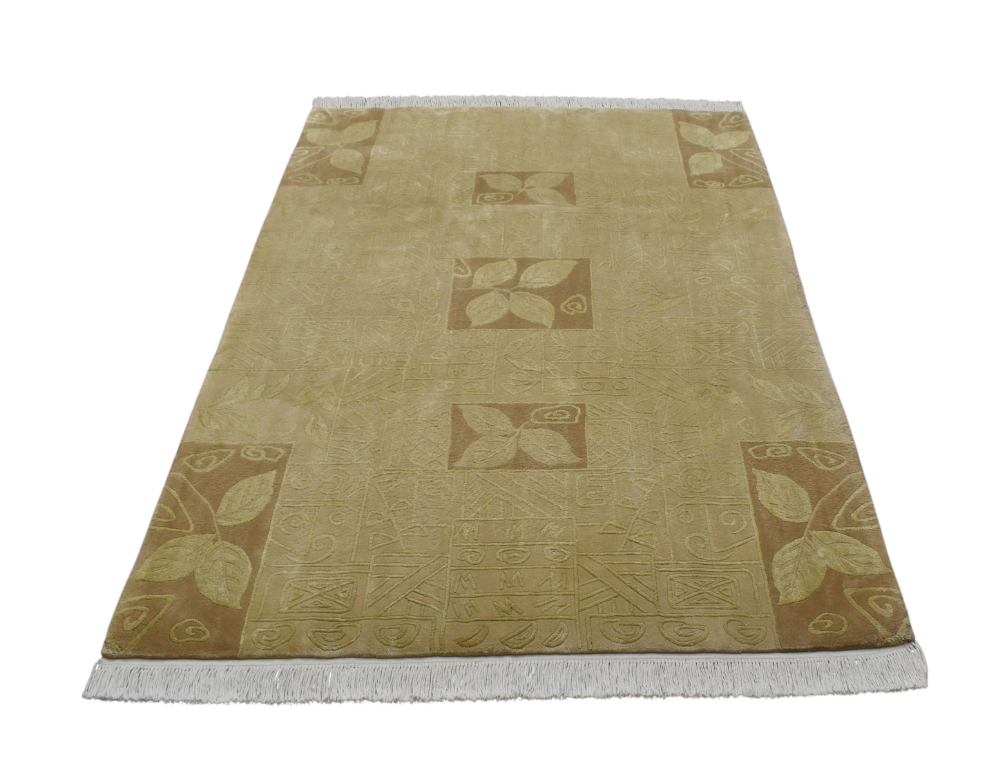 Kilim Antik 4m2 El Dokuma Kabartmalı Çin Yün Salon Halısı 0645 - Yeni - Bej