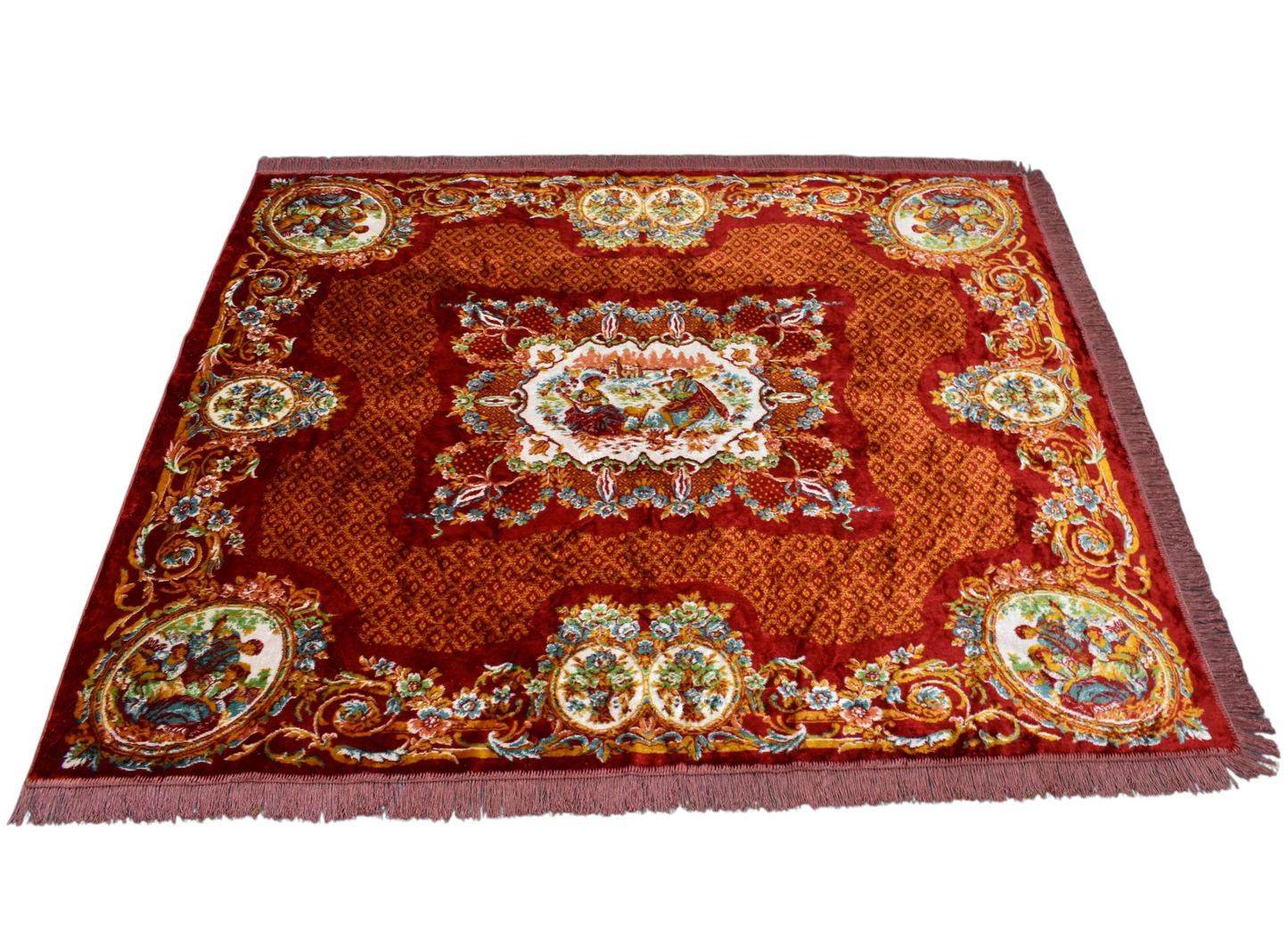 Kilim Antik İspanyol Yatak Örtüsü Duvar Halısı 0648 - Yeni - Çok Renkli