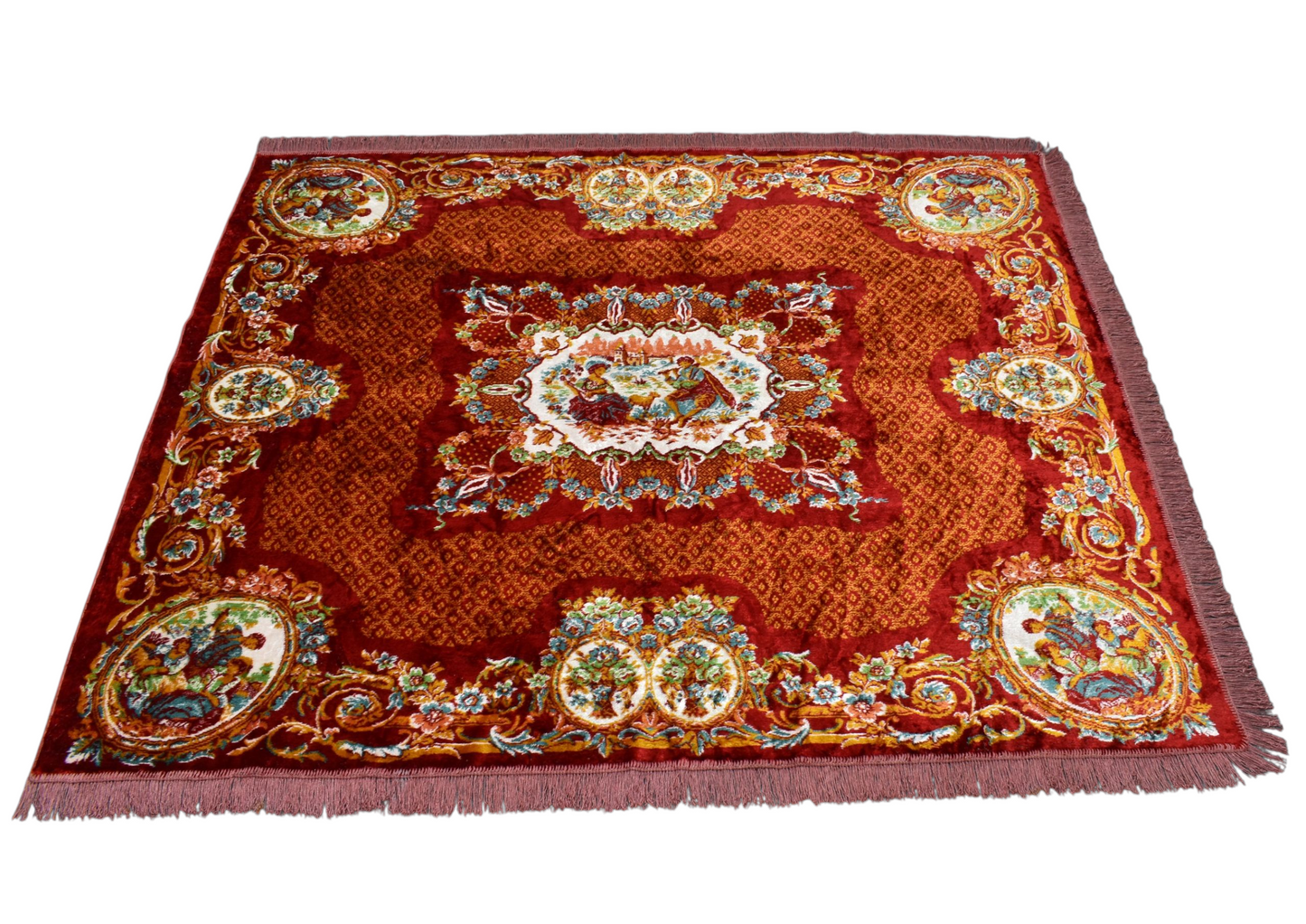 Kilim Antik İspanyol Yatak Örtüsü Duvar Halısı 0648 - Yeni - Çok Renkli