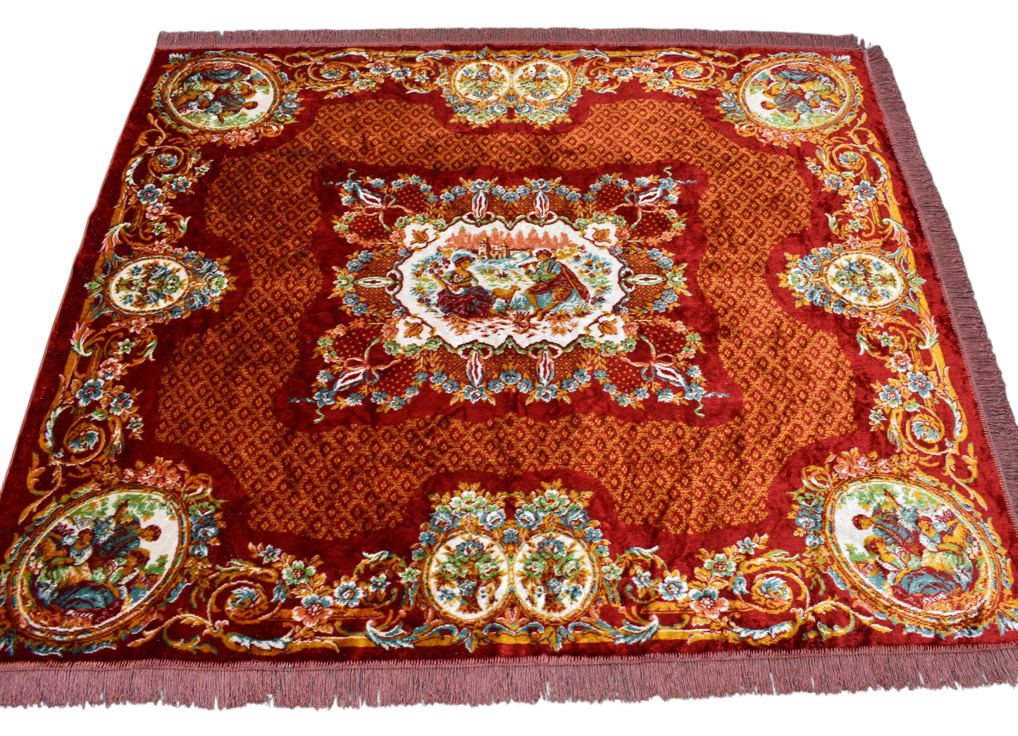 Kilim Antik İspanyol Yatak Örtüsü Duvar Halısı 0648 - Yeni - Çok Renkli
