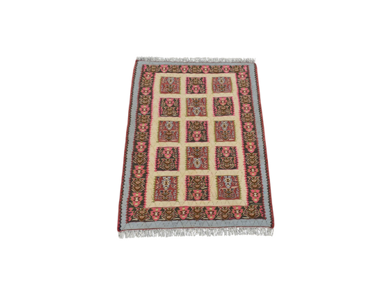 Kilim Antik El Dokuma Yün Pastel İran Sine Kilimi 0064 - Yeni - Çok Renkli