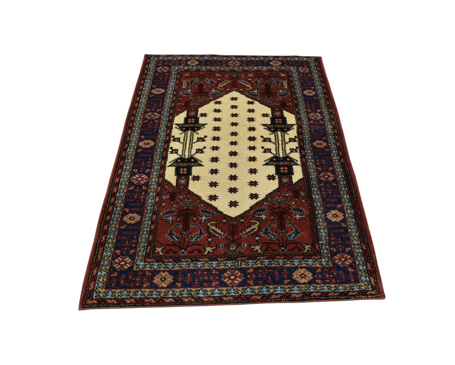 Kilim Antik El Dokuma Uşak Yün Halı 0655 - Antika - Çok Renkli
