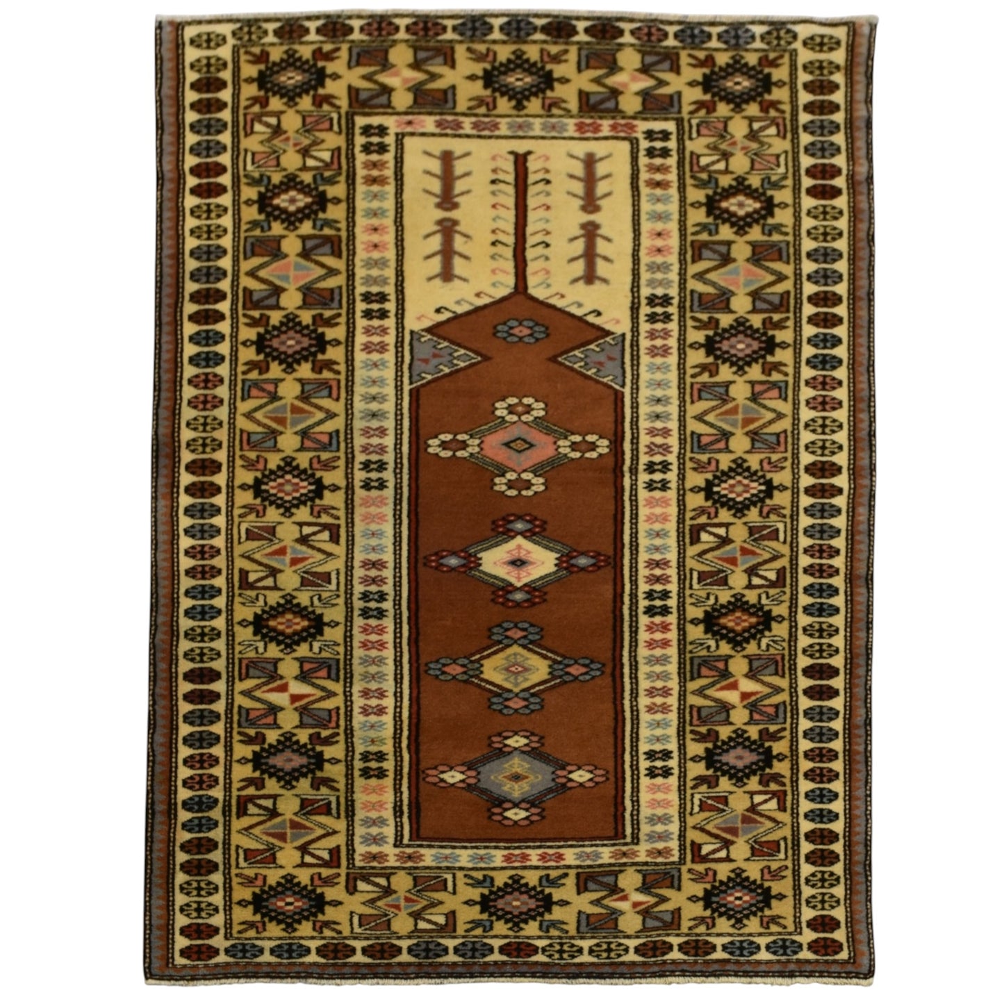 Kilim Antik El Dokuma Kirman Bozalan Milas Muğla Yün Halı 0656 - Yeni - Çok Renkli