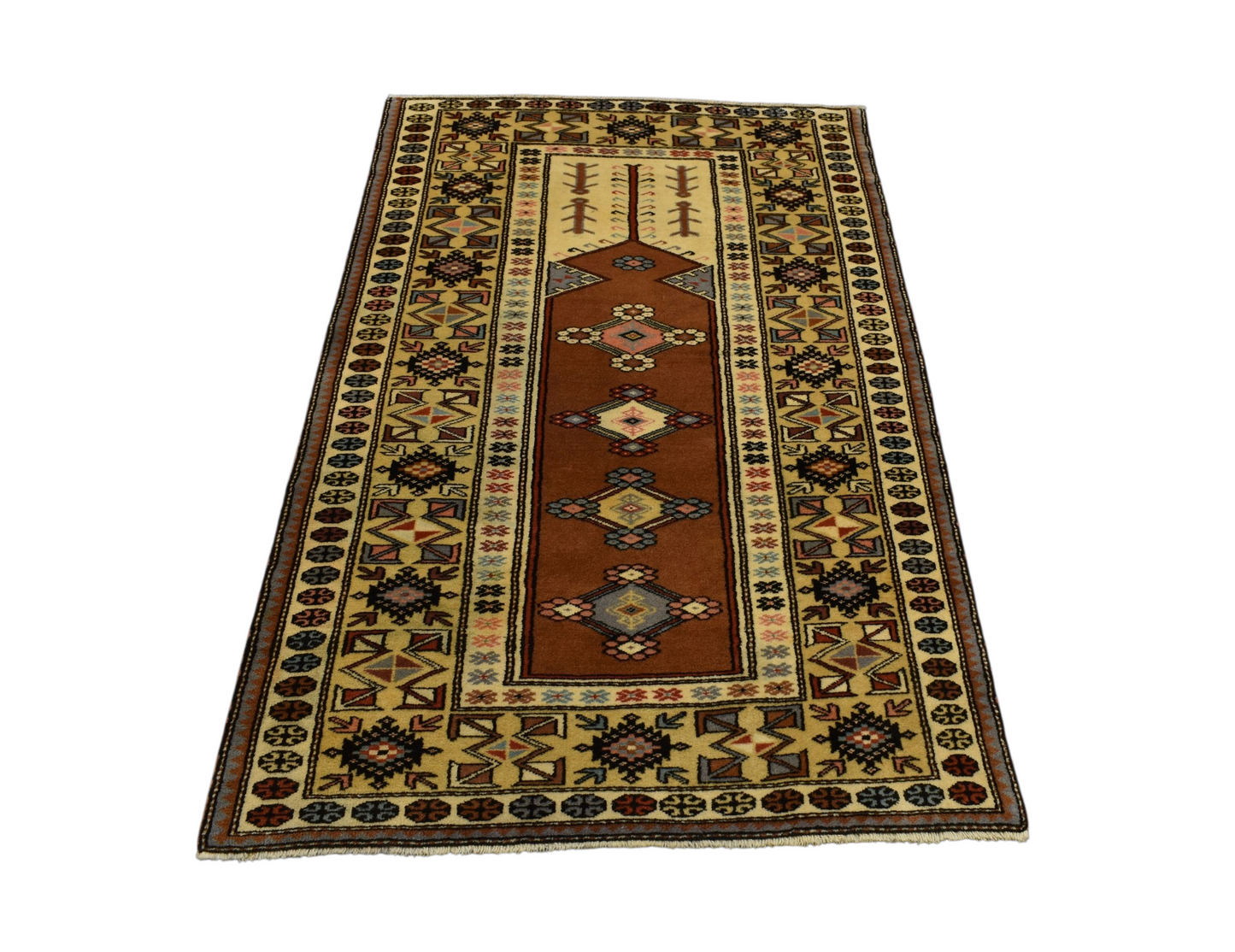 Kilim Antik El Dokuma Kirman Bozalan Milas Muğla Yün Halı 0656 - Yeni - Çok Renkli
