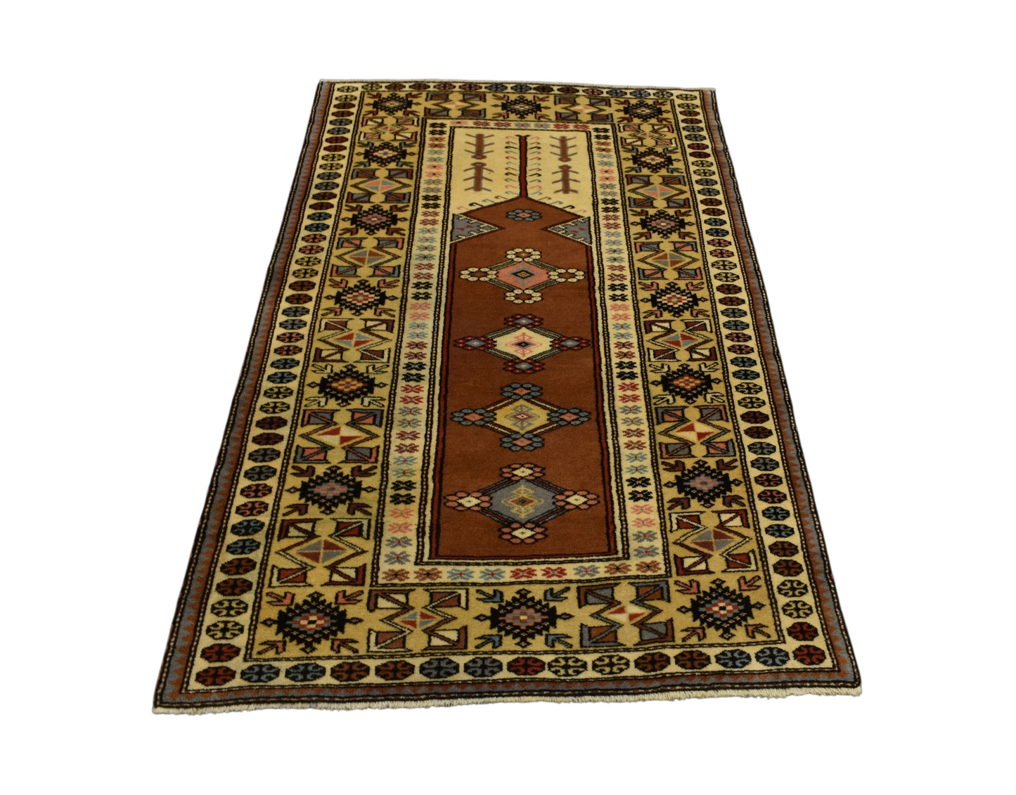 Kilim Antik El Dokuma Kirman Bozalan Milas Muğla Yün Halı 0656 - Yeni - Çok Renkli