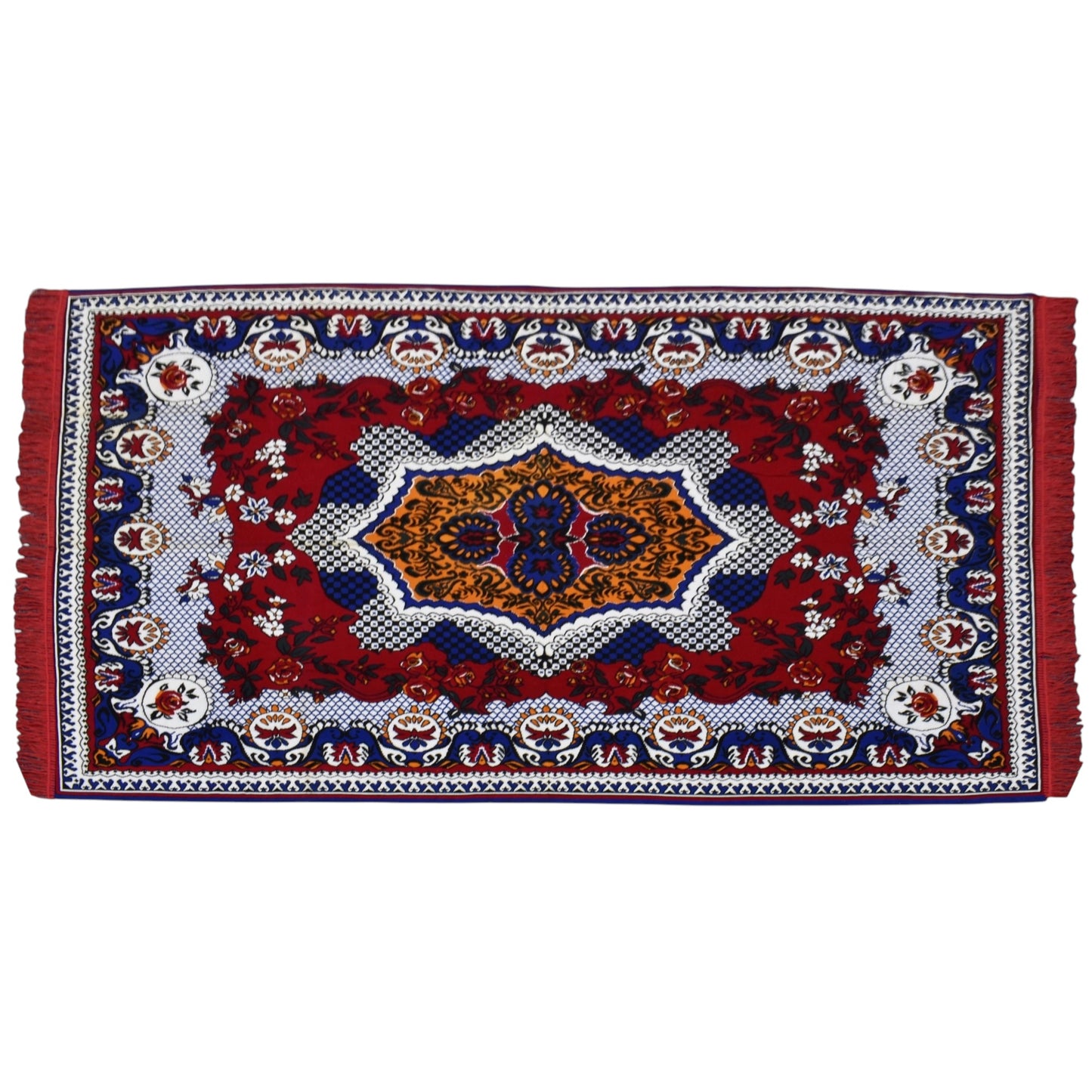 Kilim Antik Pamuk Üzeri Baskı Duvar Halısı 0658 - Yeni - Çok Renkli