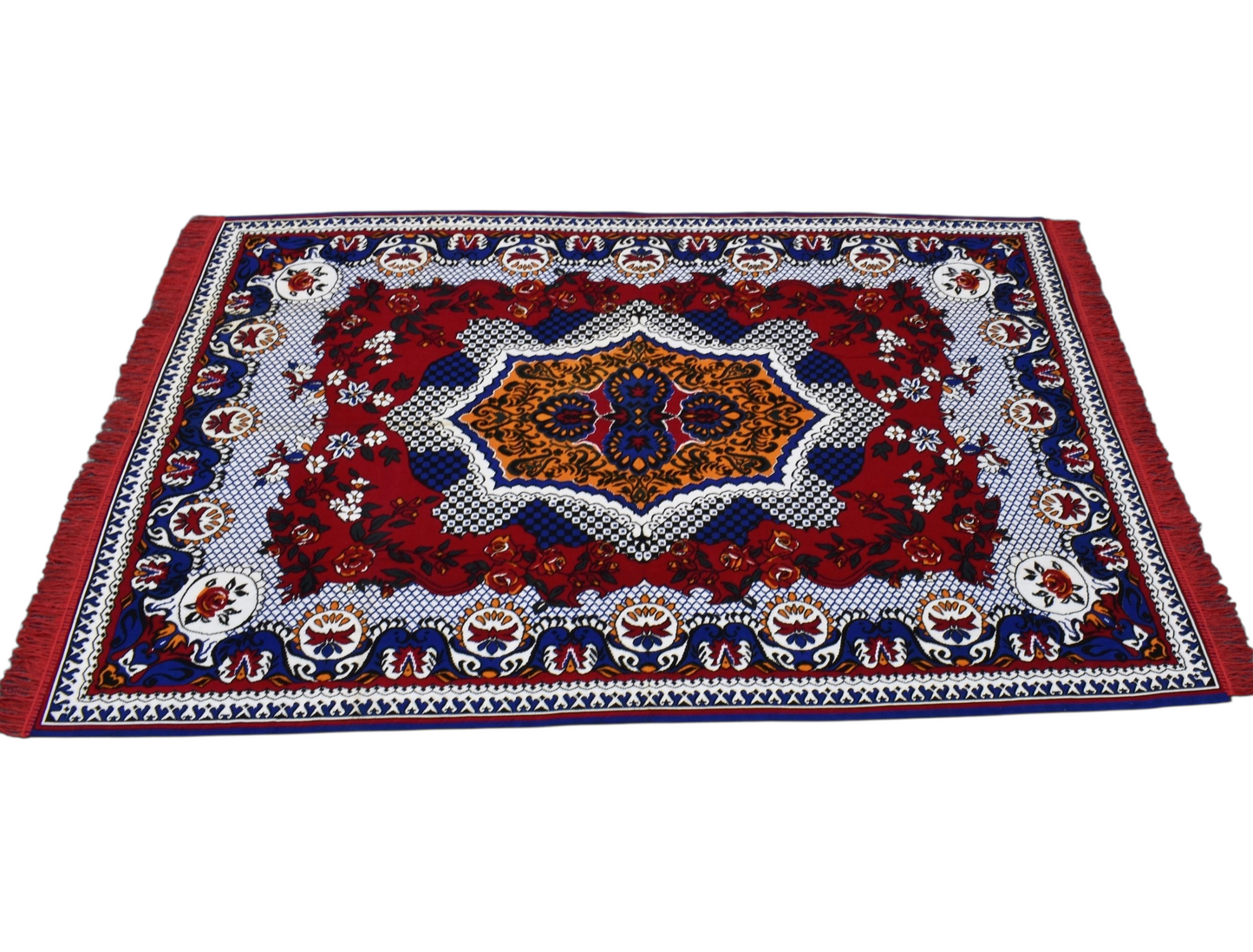 Kilim Antik Pamuk Üzeri Baskı Duvar Halısı 0658 - Yeni - Çok Renkli