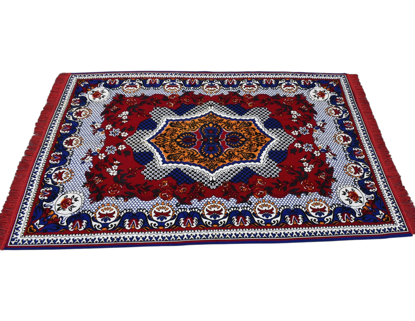 Kilim Antik Pamuk Üzeri Baskı Duvar Halısı 0658 - Yeni - Çok Renkli