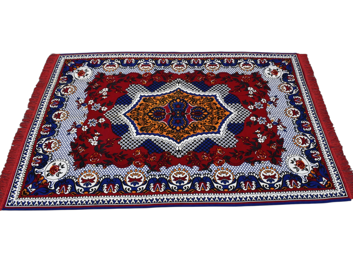 Kilim Antik Pamuk Üzeri Baskı Duvar Halısı 0658 - Yeni - Çok Renkli