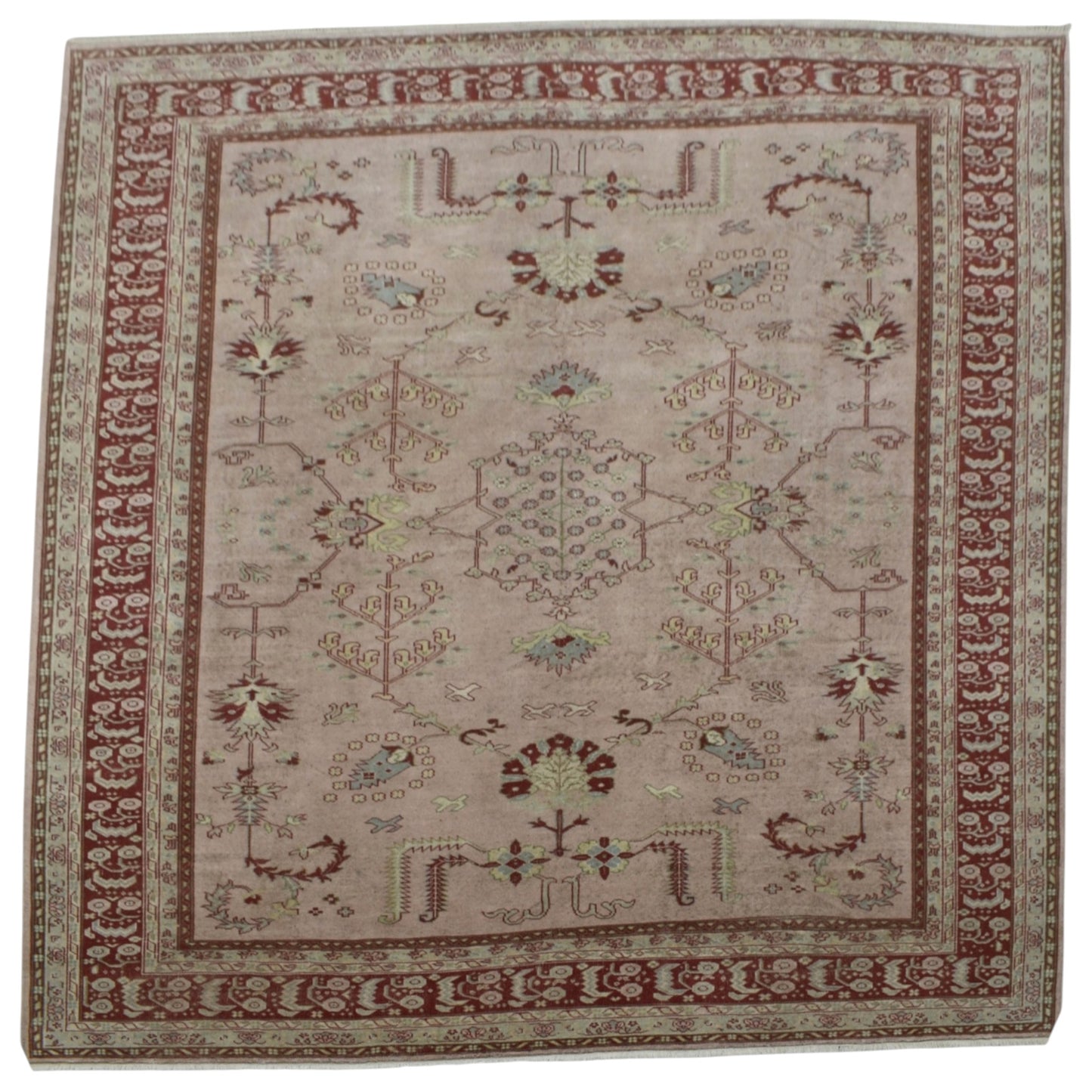 Kilim Antik El Dokuma 6m2 Eskitme Pastel Kula İzmir Yün Salon Halısı 0659 - Vintage - Çok Renkli