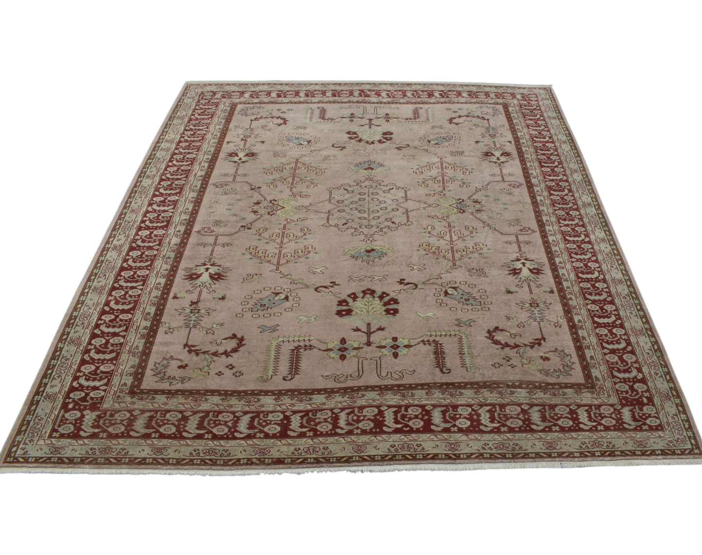 Kilim Antik El Dokuma 6m2 Eskitme Pastel Kula İzmir Yün Salon Halısı 0659 - Vintage - Çok Renkli