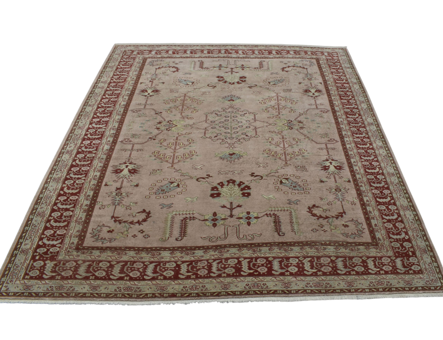 Kilim Antik El Dokuma 6m2 Eskitme Pastel Kula İzmir Yün Salon Halısı 0659 - Vintage - Çok Renkli