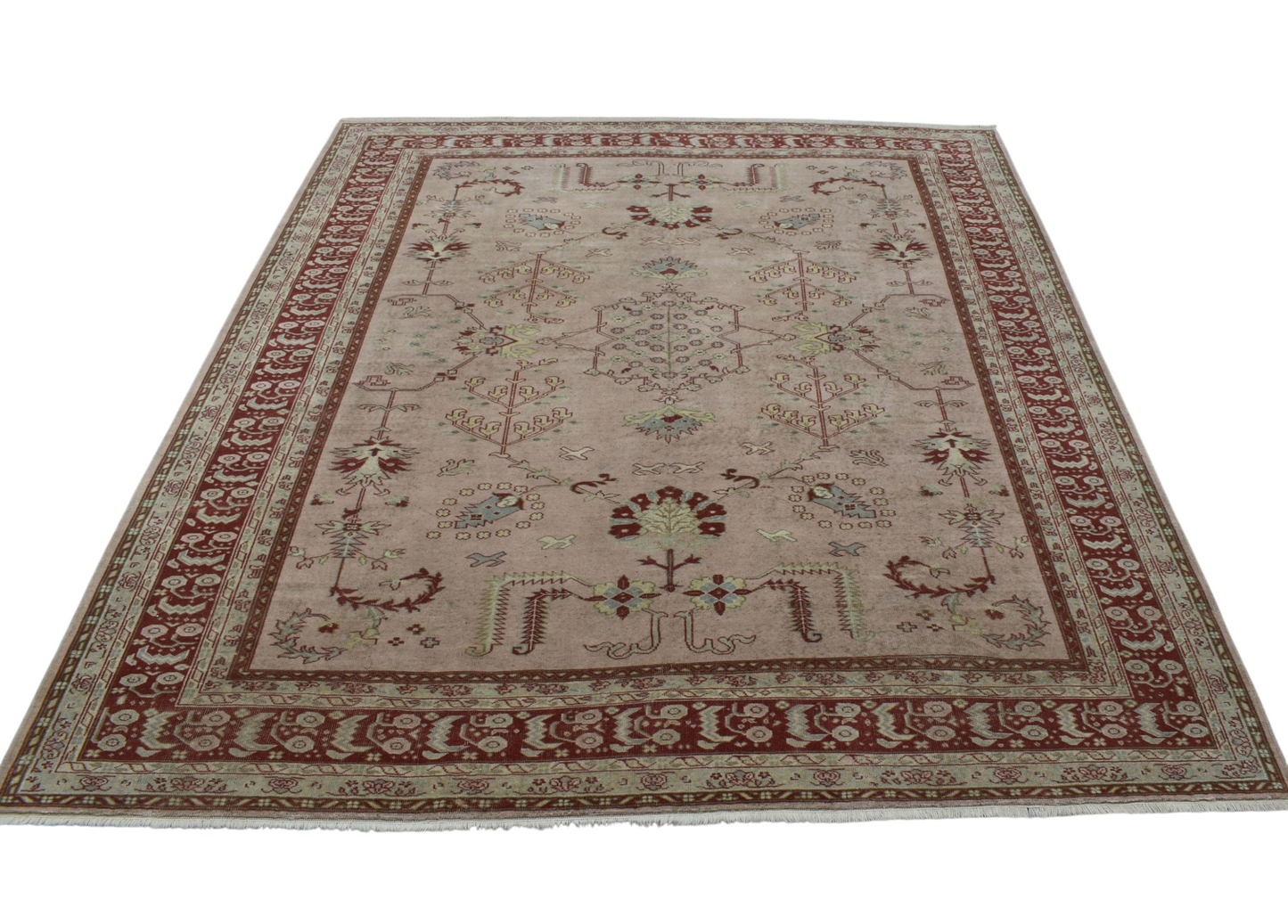 Kilim Antik El Dokuma 6m2 Eskitme Pastel Kula İzmir Yün Salon Halısı 0659 - Vintage - Çok Renkli