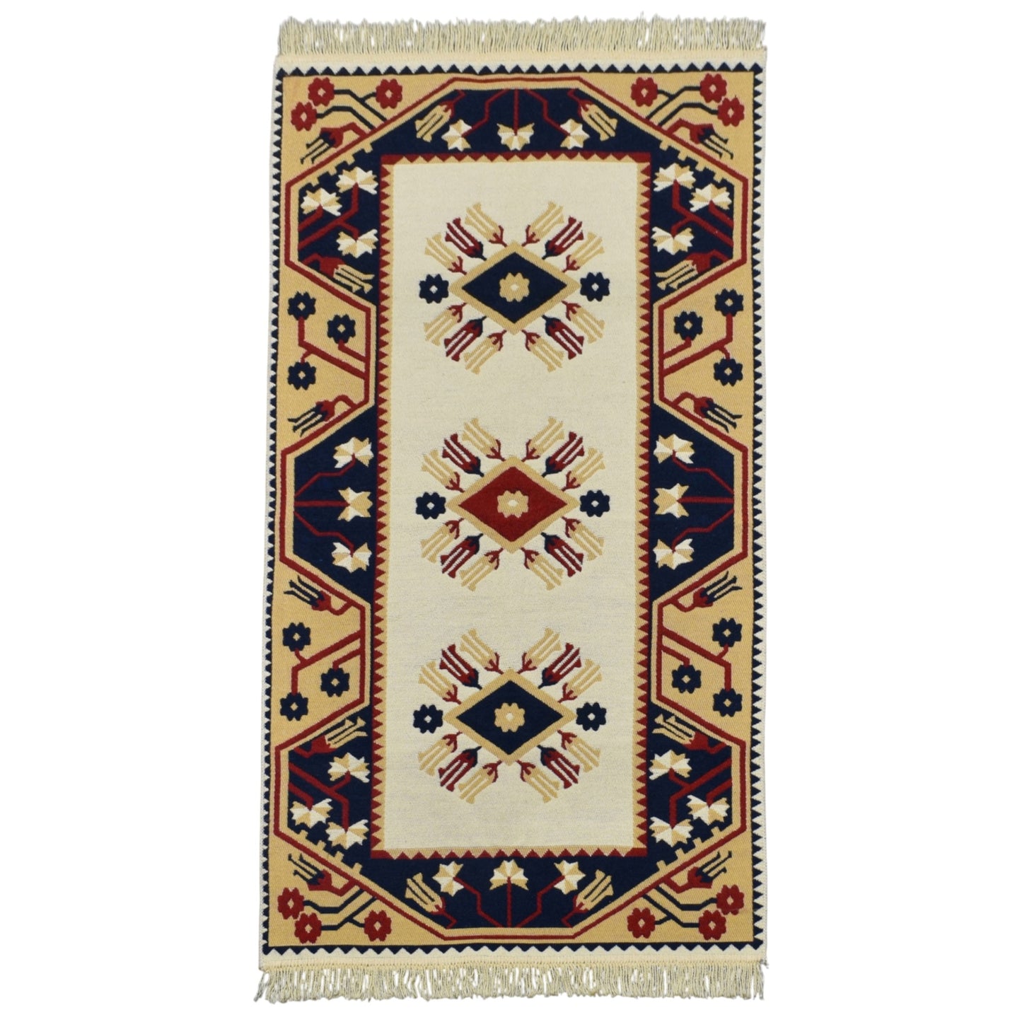Kilim Antik Çift Yüzlü Makine Kilim 0662 - Yeni - Çok Renkli