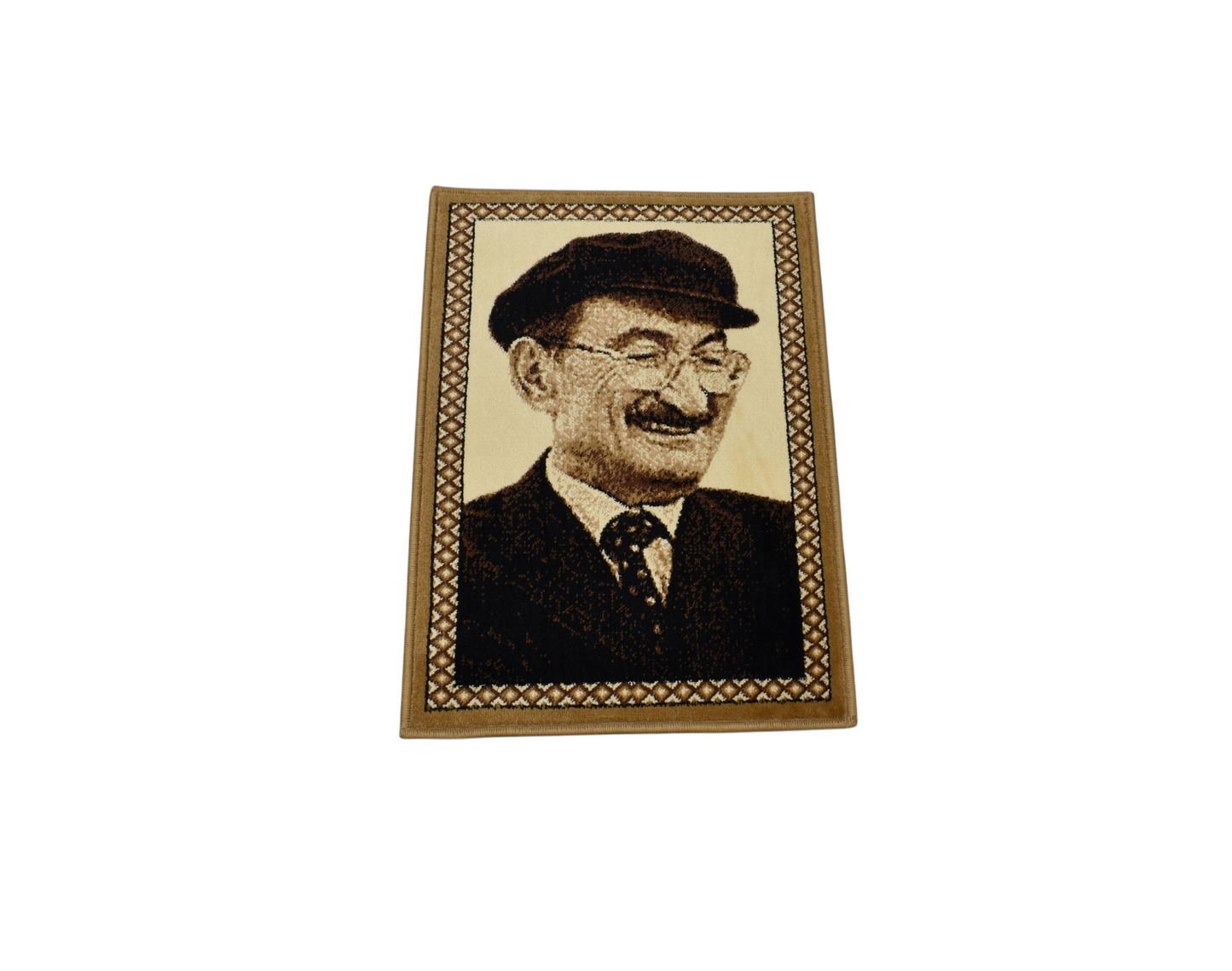 Kilim Antik Merhum Bülent Ecevit Tasvirli Portre Duvar Halısı 0666 - Yeni - Çok Renkli