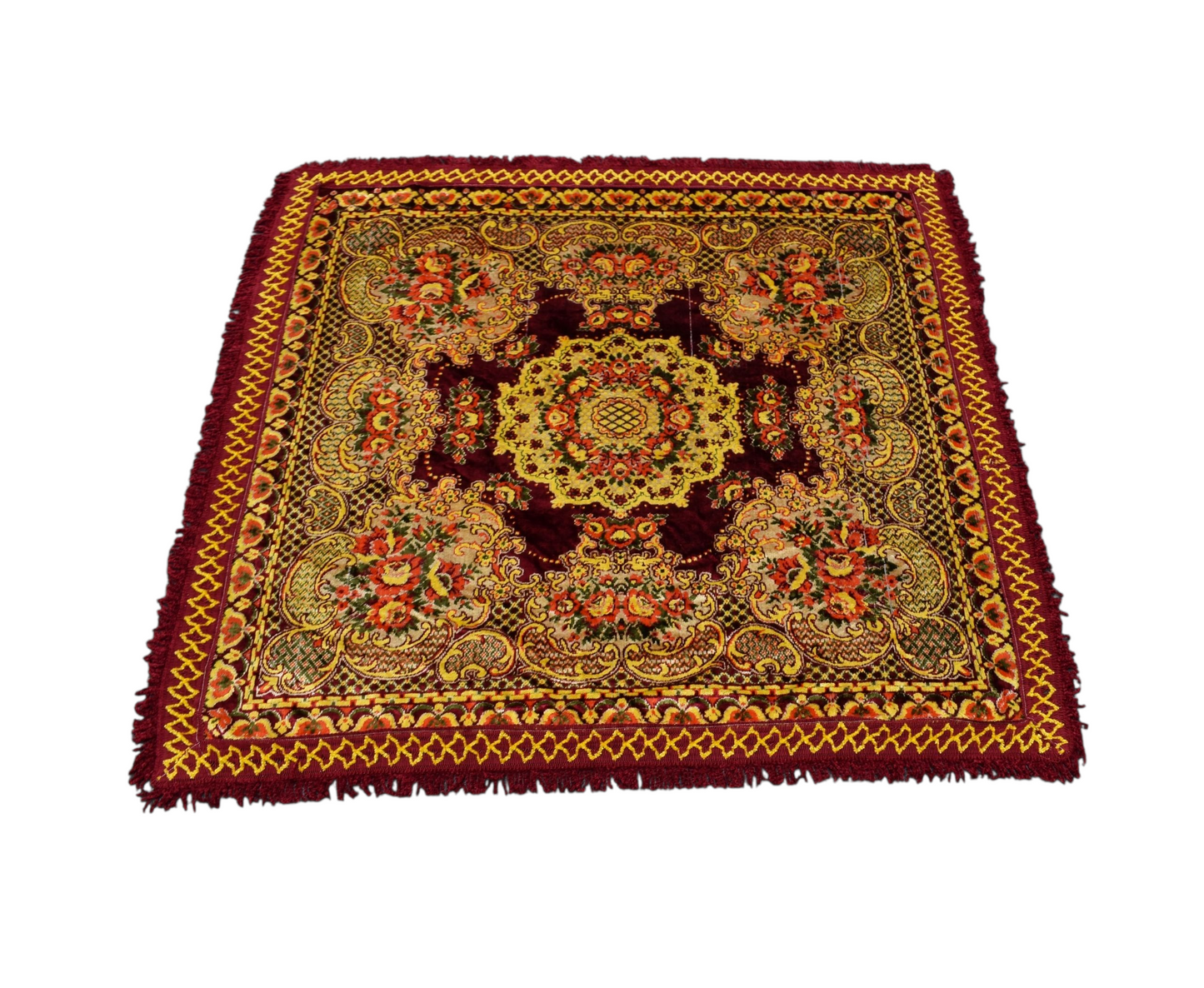 Kilim Antik Oygulu Masa Yatak Örtüsü Kare Duvar Halısı 0673 - Yeni - Çok Renkli